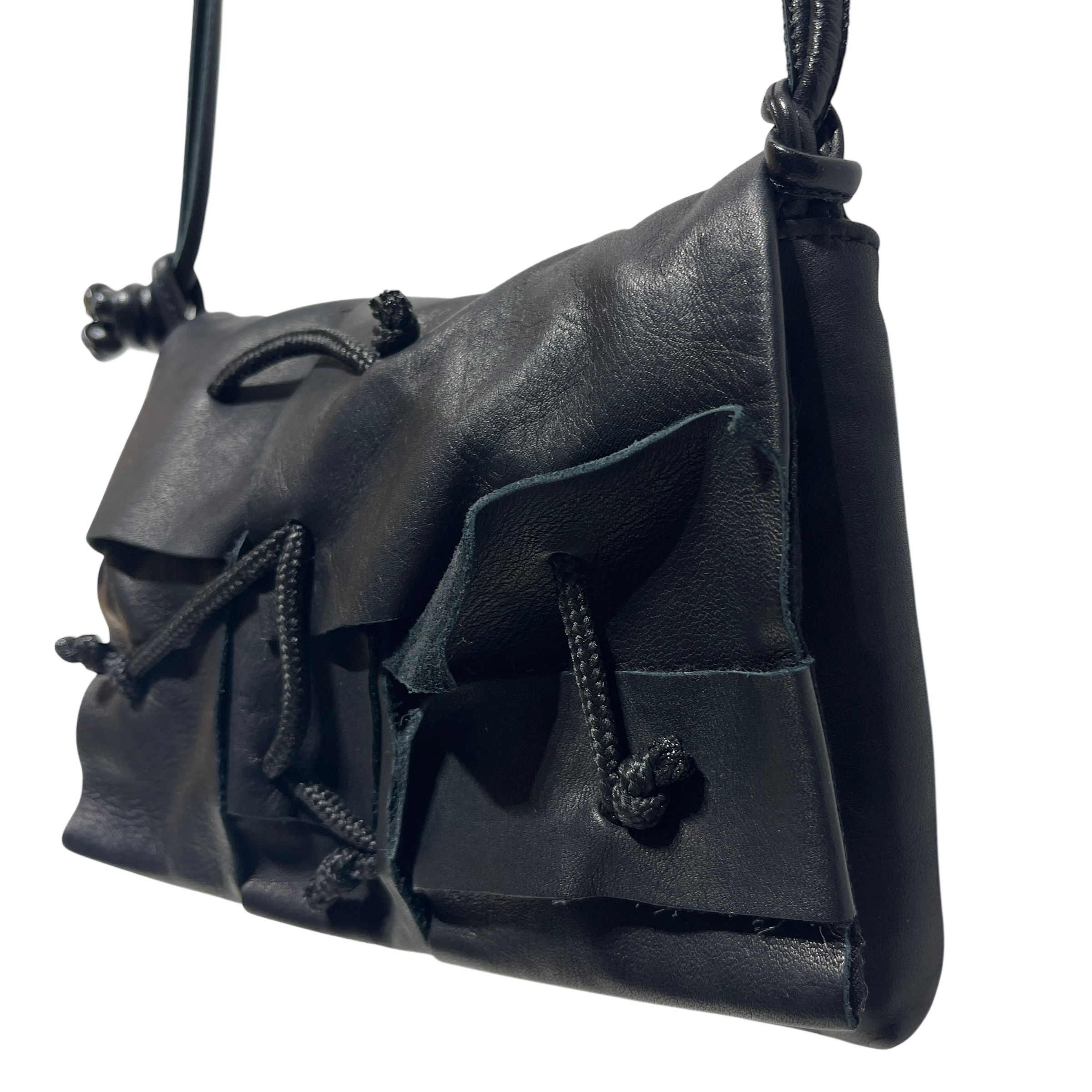 Y's/Cross Body Bag/Leather/BLK/Panelled Leather view 2