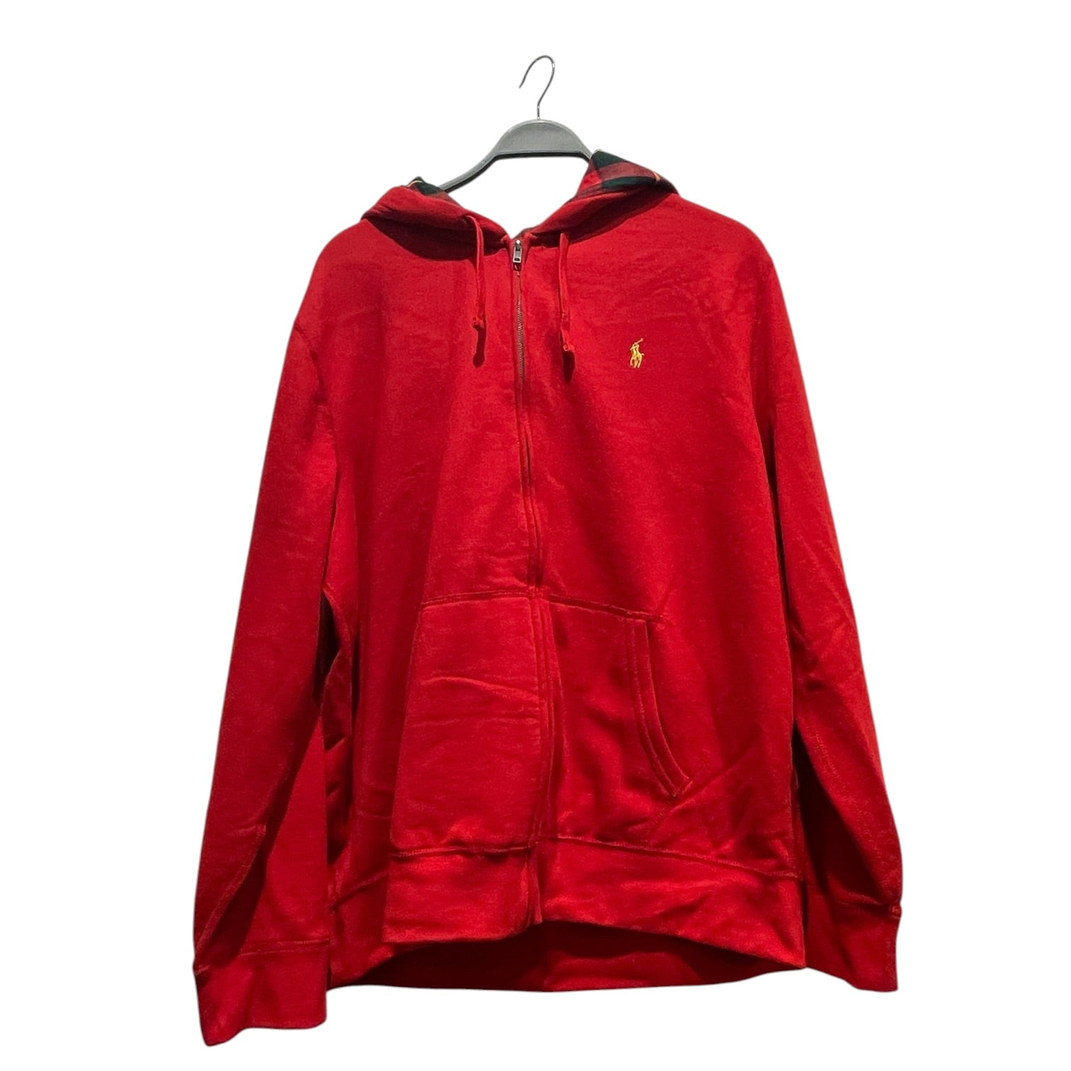 POLO RALPH LAUREN/Hoodie/XL/Cotton/RED/YLW PONY PLAID LINED view 1