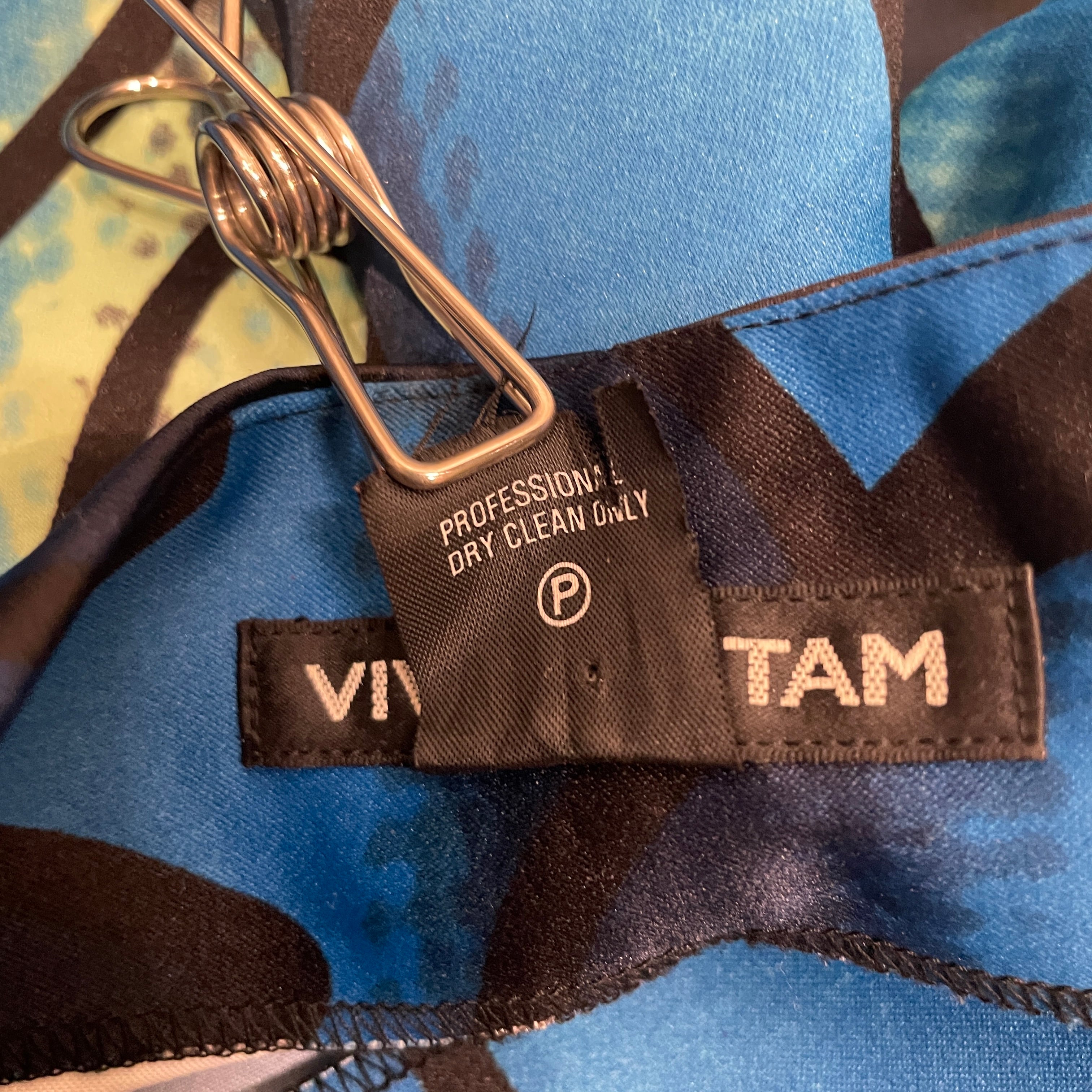 VIVIENNE TAM/Pants/0/Polyester/BLU/Floral Pattern/WAISTBANDLESS DRESS PANT view 4