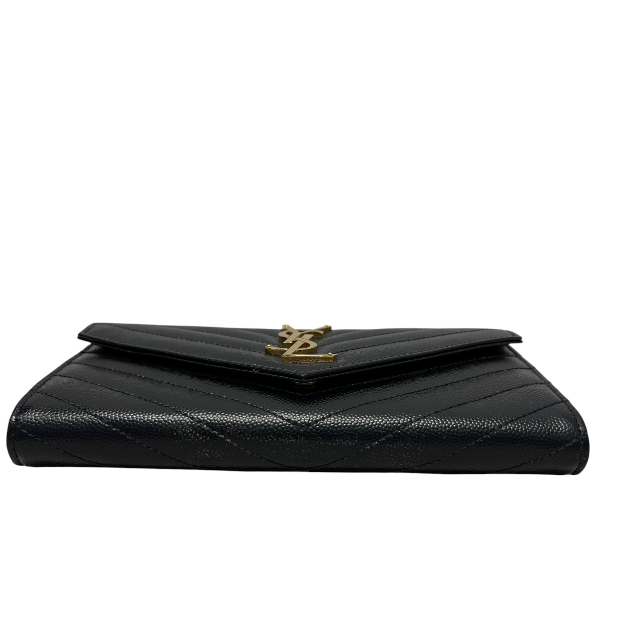 YVES SAINT LAURENT/Long Wallet/Leather/BLK/Cassandre Matlasse Flap Wallet view 3