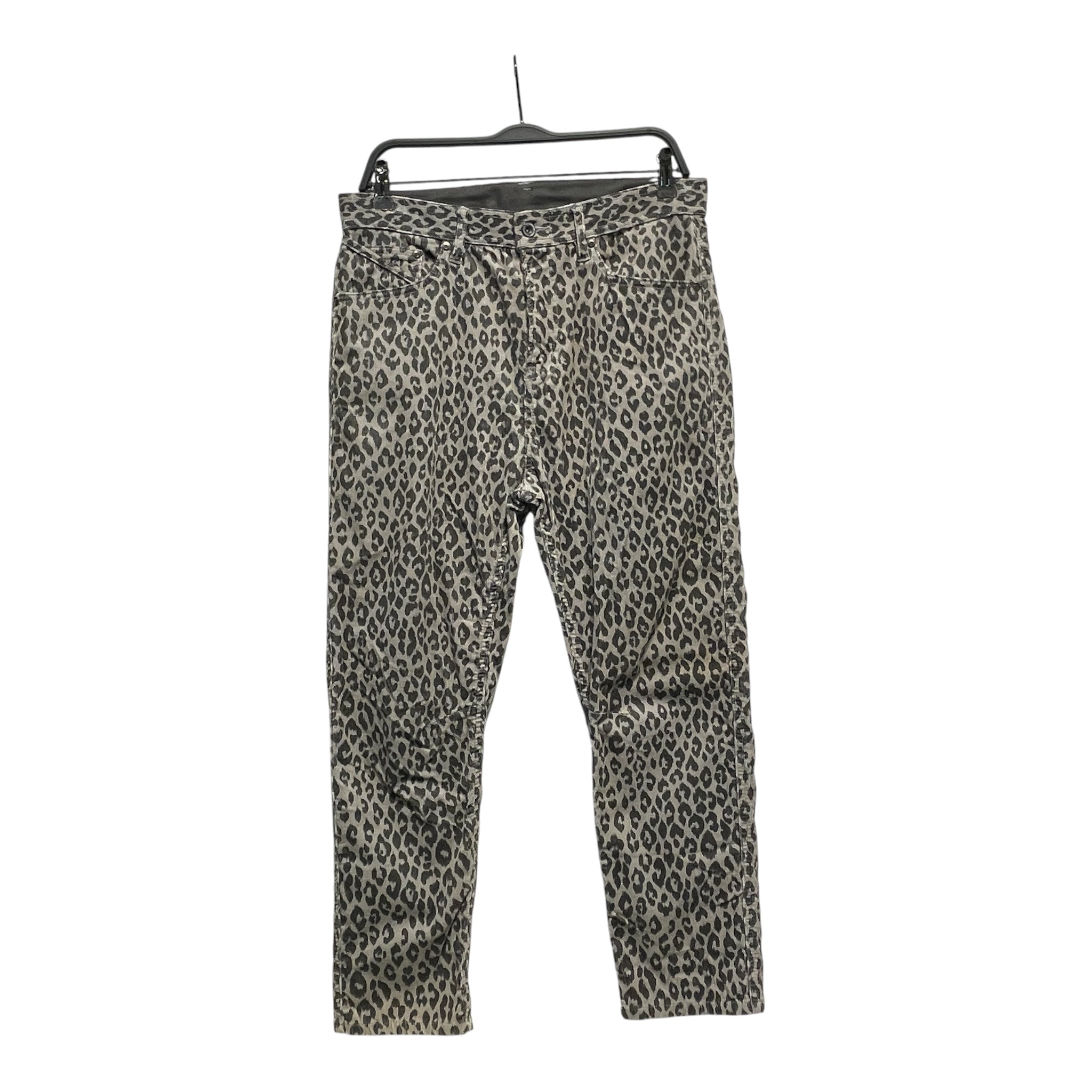 PPFM/Straight Pants/M/Corduroy/GRY/All Over Print/leopard view 1