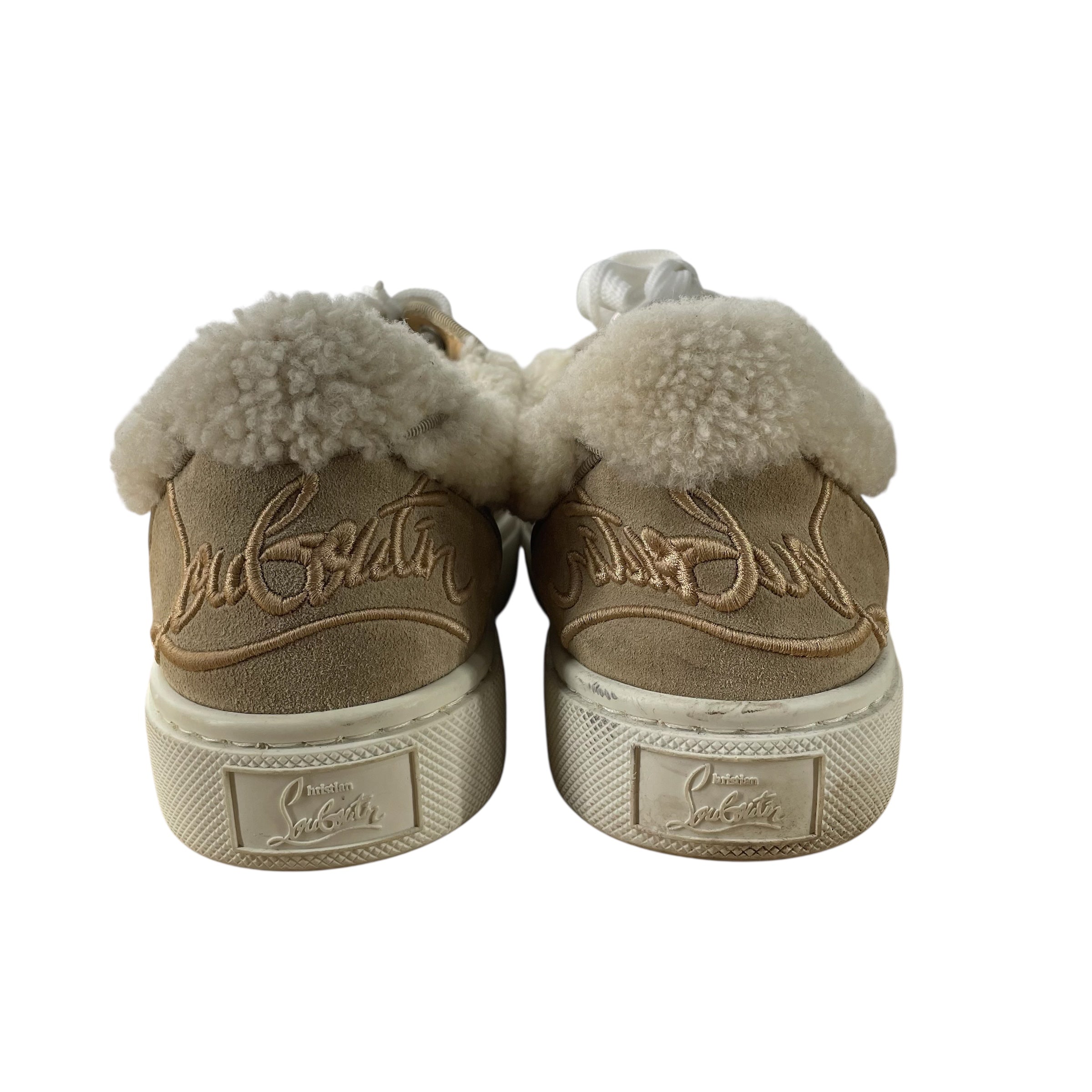 Christian Louboutin/Low-Sneakers/EU 39/Cotton/BEG/vierissima shearling view 4