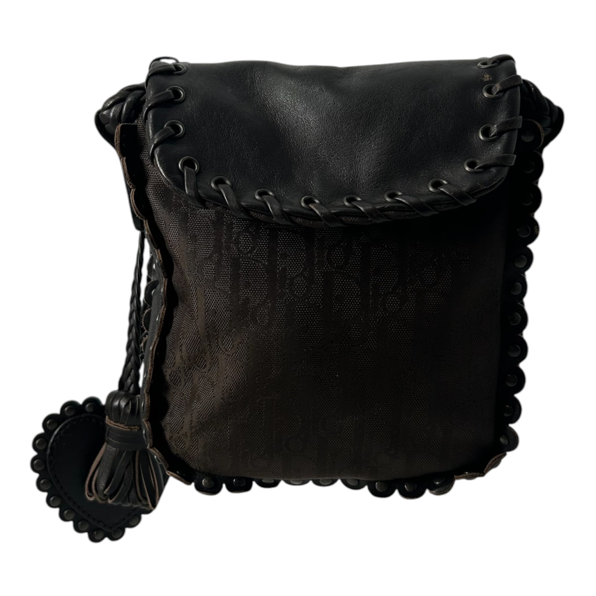 Christian Dior/Cross Body Bag/Leather/BRW/TROTTER MINI MONOCHROME HEART view 1