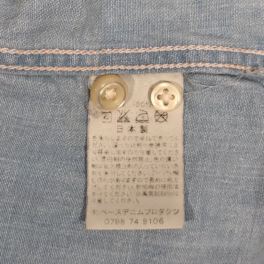 orslow/LS Shirt/5/Cotton/IDG/light blue thin denim buttonup view 4