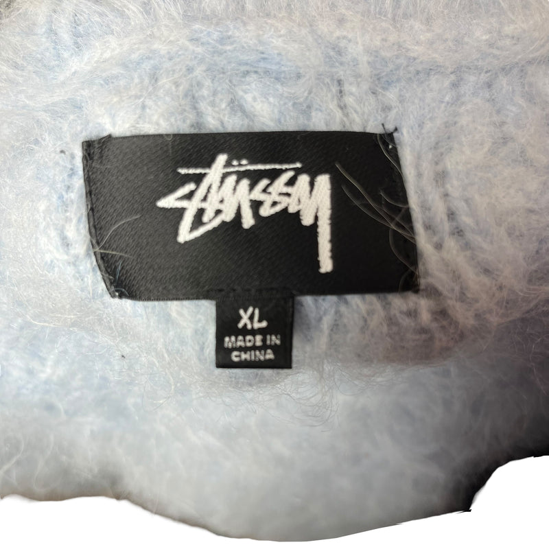 STUSSY/Sweater/XL/Alpaca/BLU/ FUZZY LATTICE CREW SWEATER