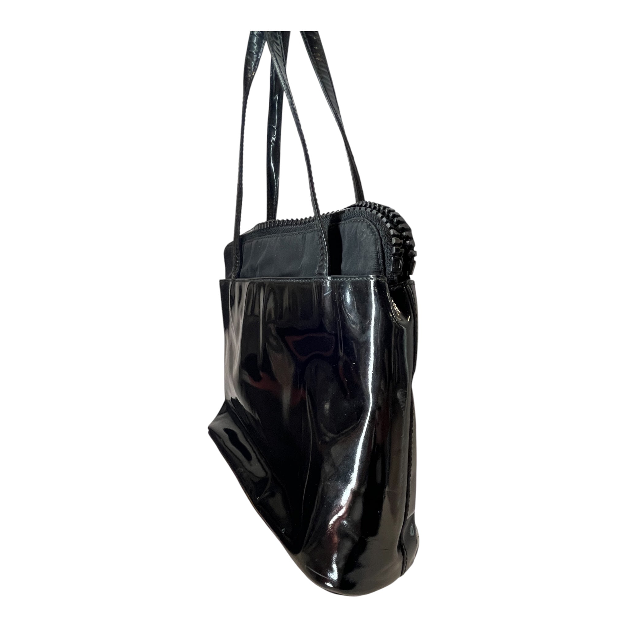 PRADA/Hand Bag/Leather/BLK/VINTAGE 90S SPAZZOLATO view 3