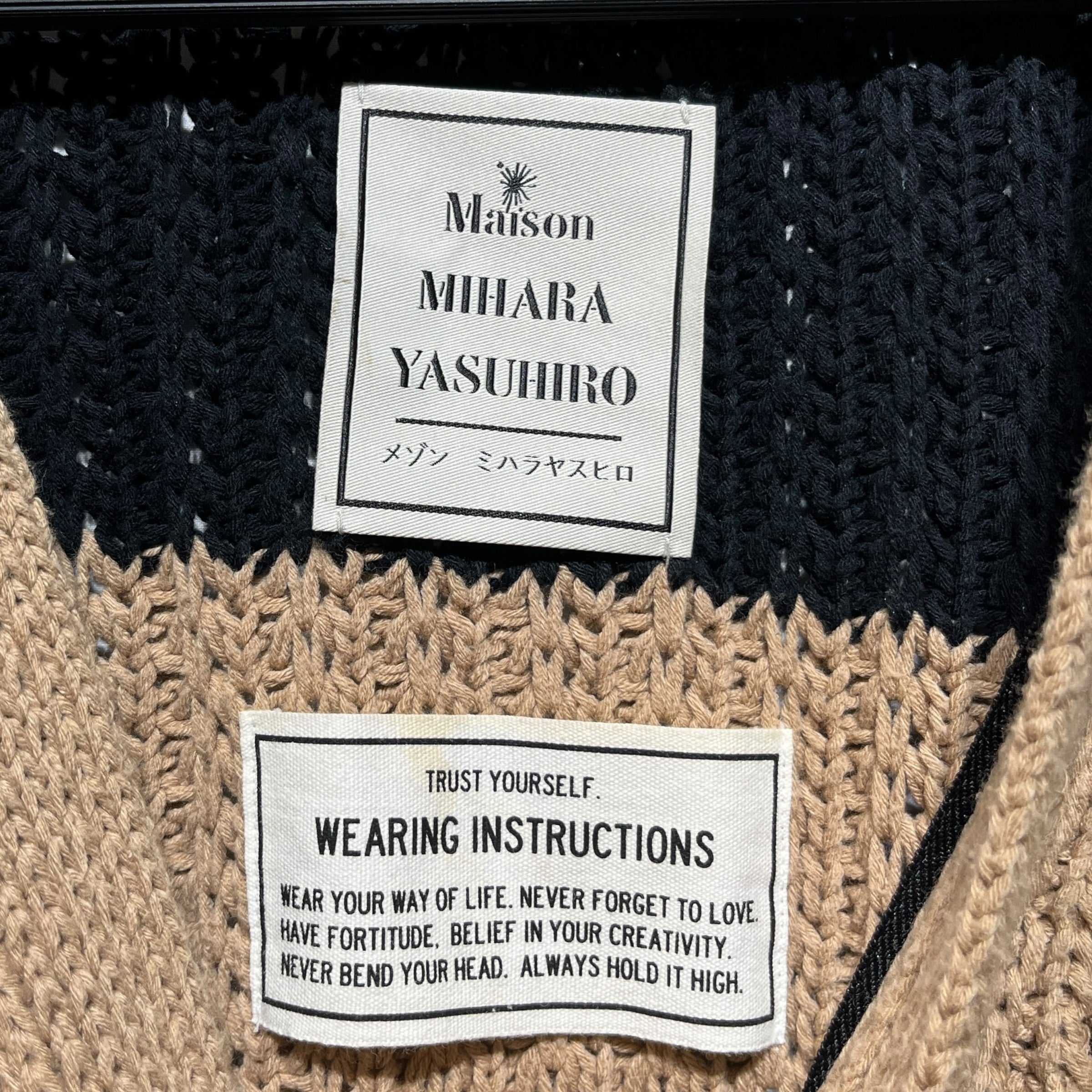 MIHARA YASUHIRO/Cardigan/48/Border/Cotton/CML/Oversize/zipper cardigan view 3