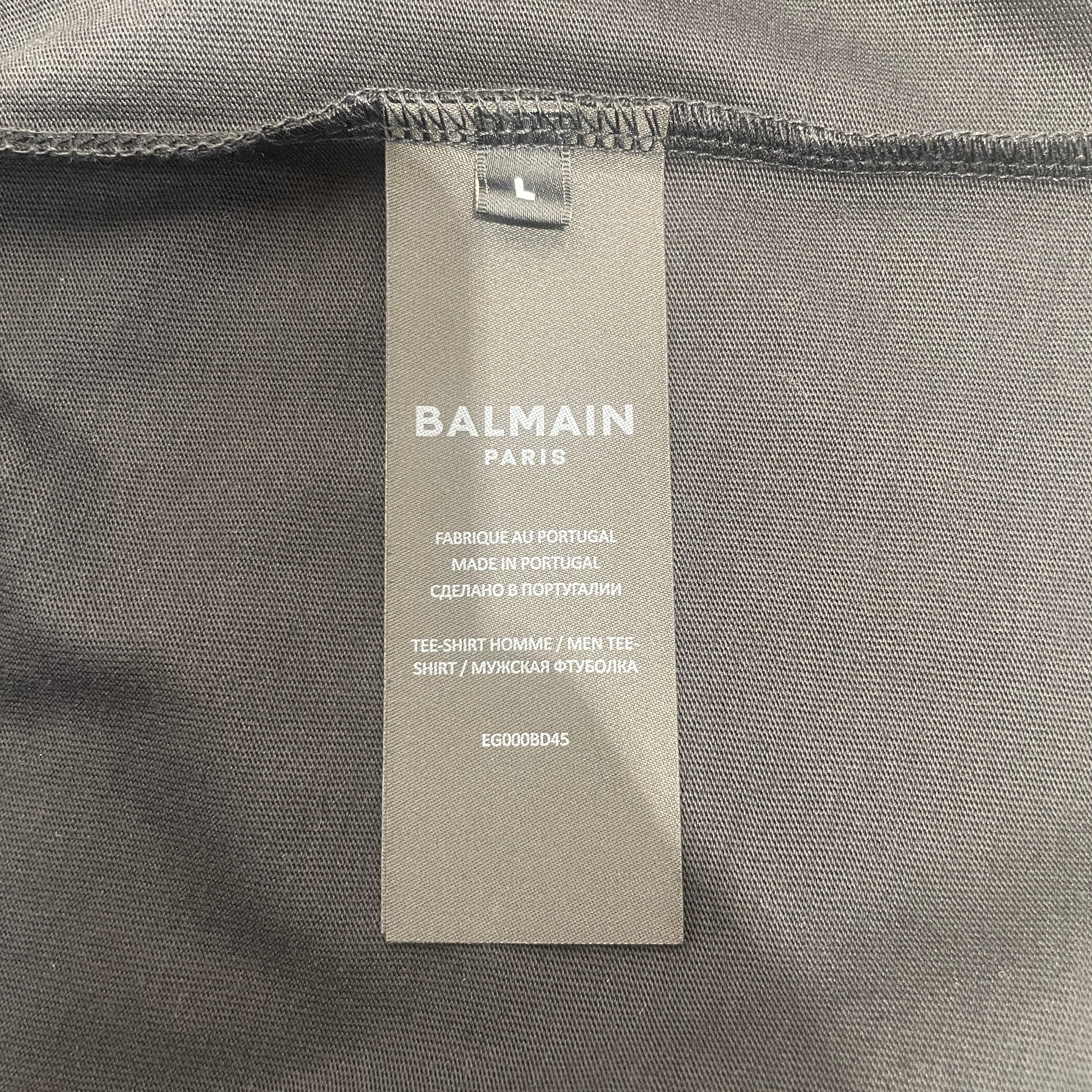 BALMAIN/T-Shirt/L/Cotton/BLK/logo red view 4