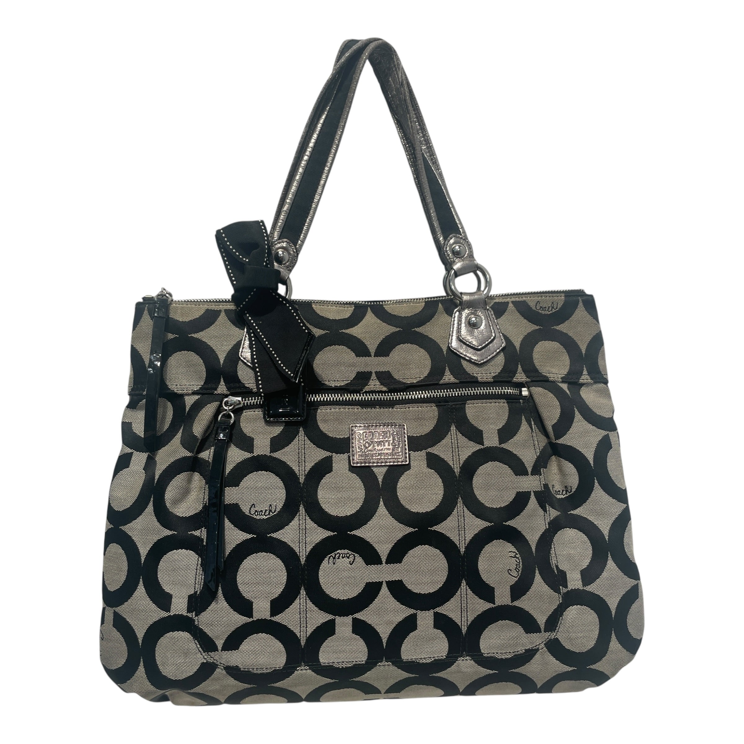 COACH/Hand Bag/Monogram/Cotton/GRY/Poppy Tote view 1