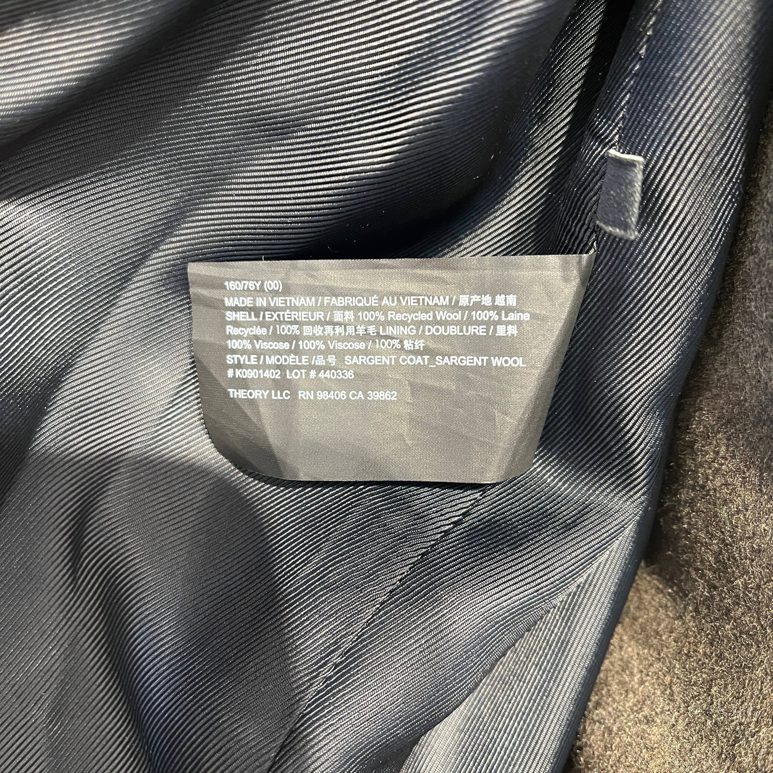 theory/Trench Coat/M/L/Wool/GRY/slv button trench view 4