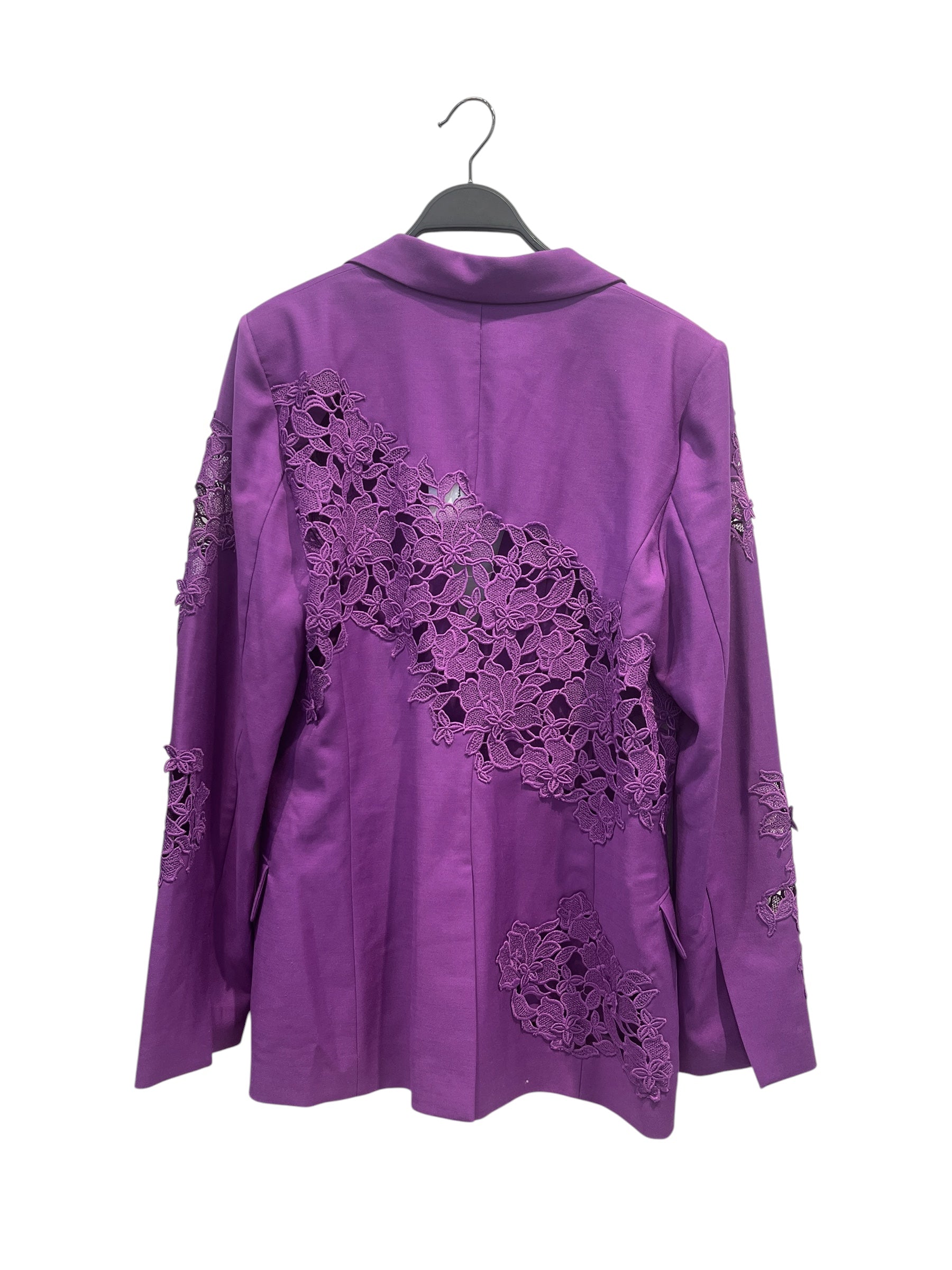 Oscar de laRenta/Tailored Jkt/12/Polyester/PPL/LACEFLOWERHOLES view 2