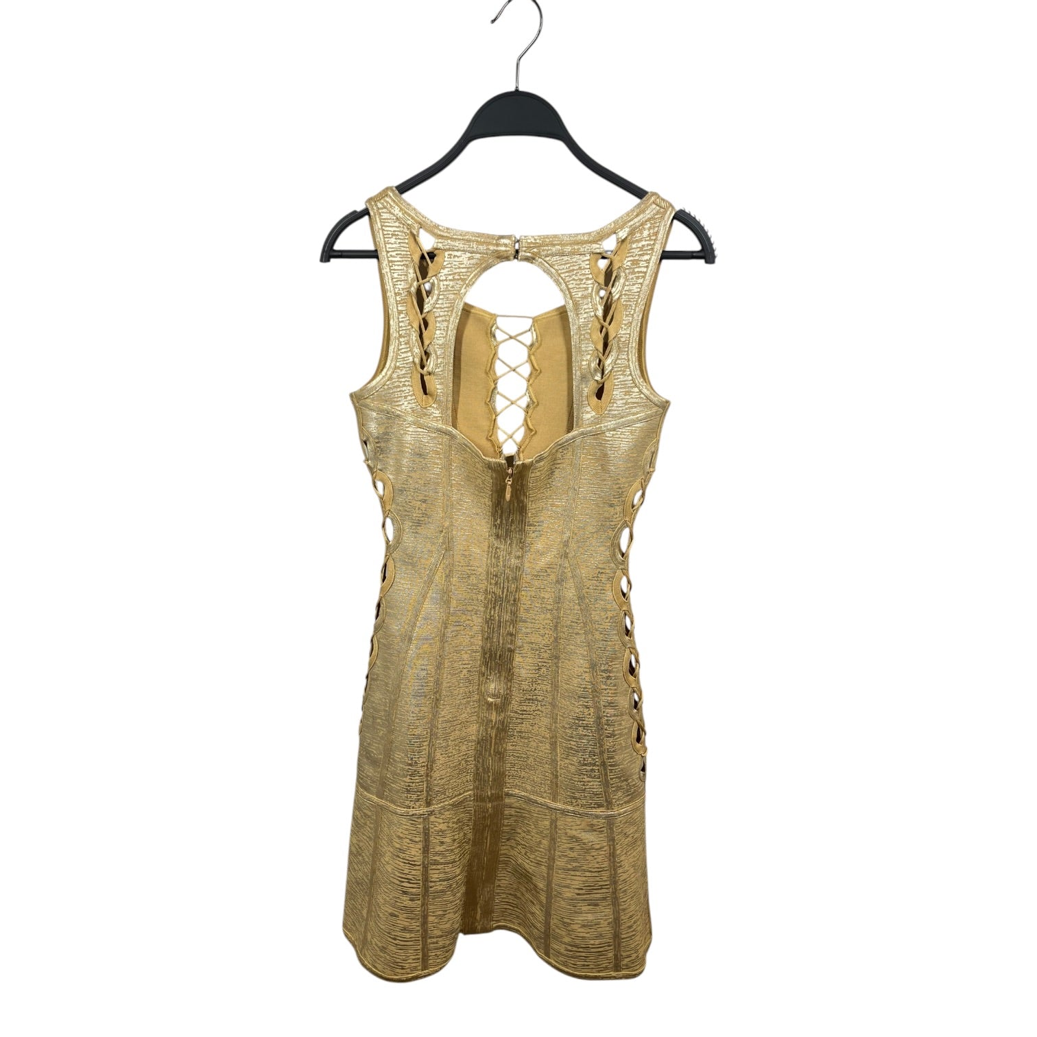 Herve Leger/Camisole Dress/S/Nylon/GLD/ARIANNA METALLIC DRESS view 2