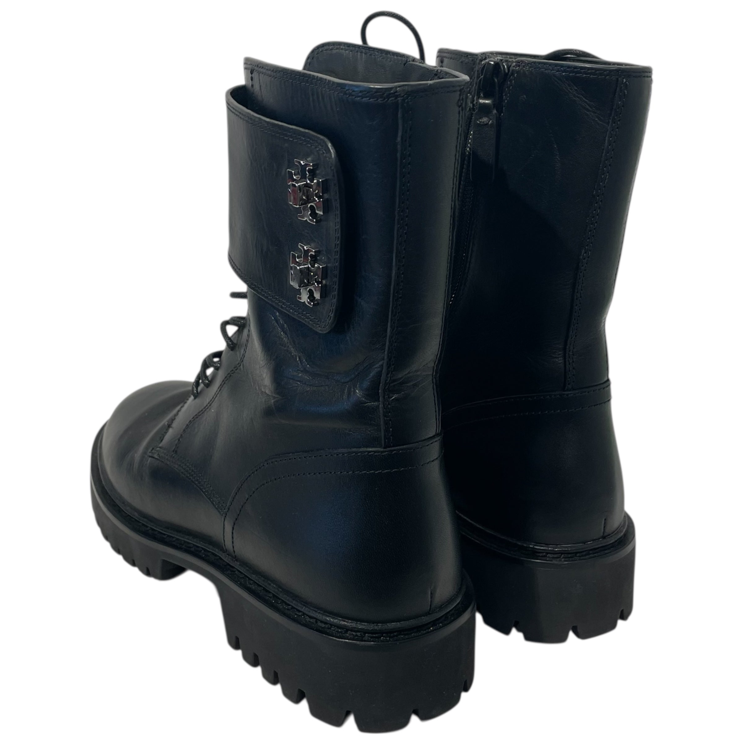 TORY BURCH/Lace Up Boots/US 9/Leather/BLK/TB 173620 view 2