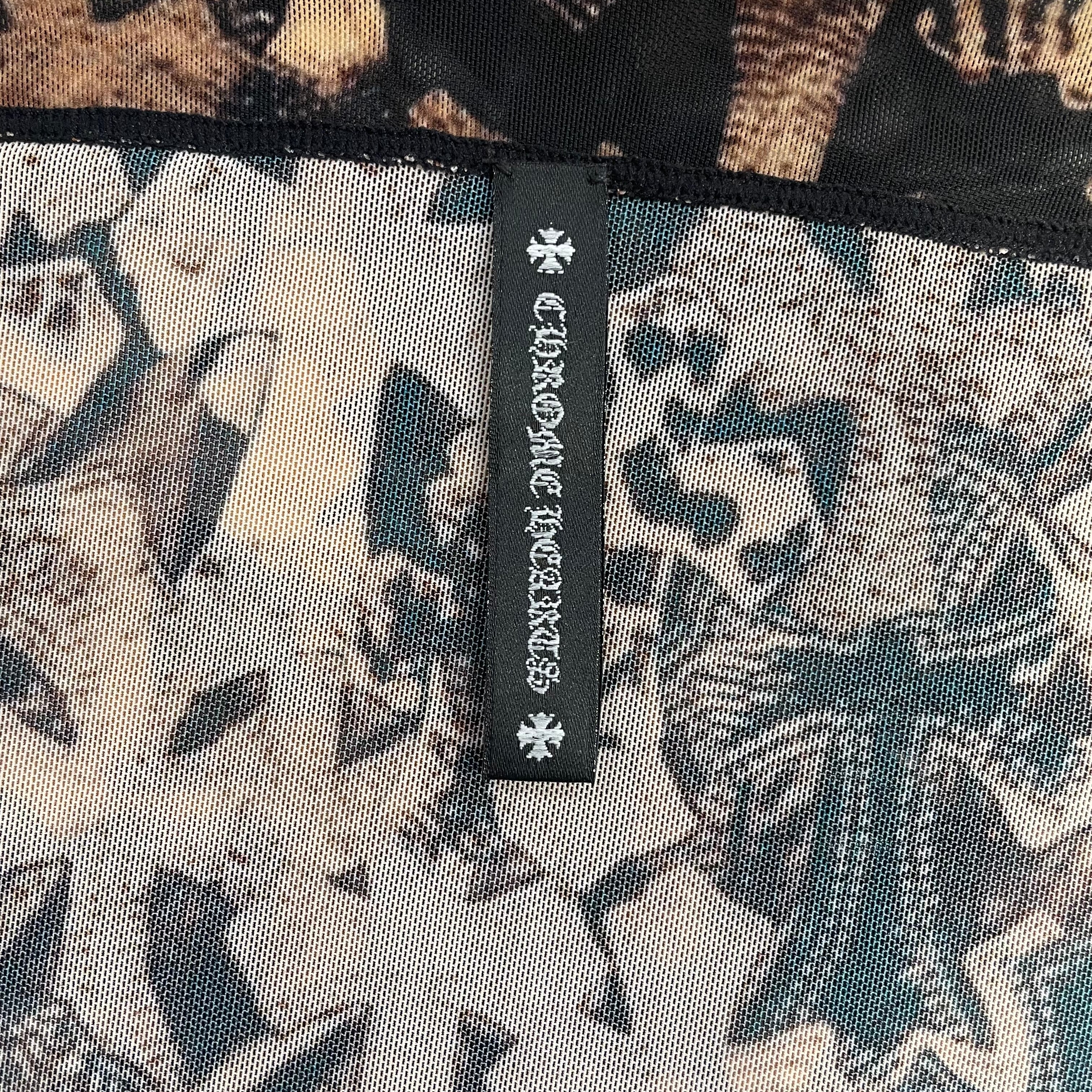 CHROME HEARTS/SL Cut & Sew/S/All Over Print/Nylon/BRW/WATERFALLS MESHSTACKED CROSS view 3