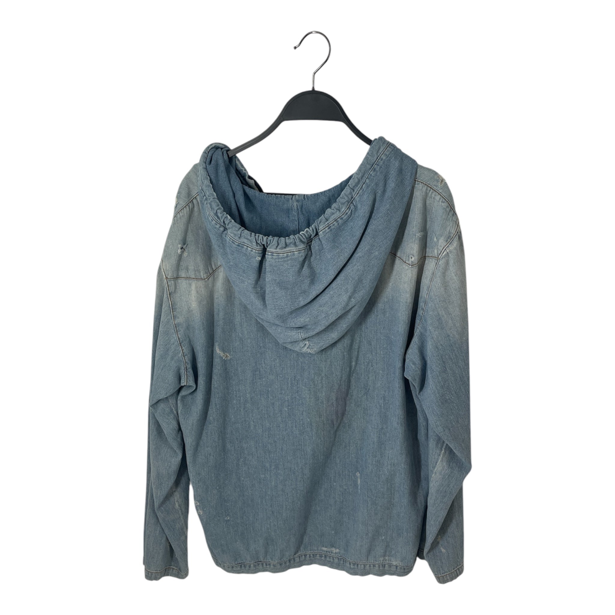 SAINT LAURENT/Hoodie/S/Denim/BLU/LACE UP DISTRESSED 2018 view 2