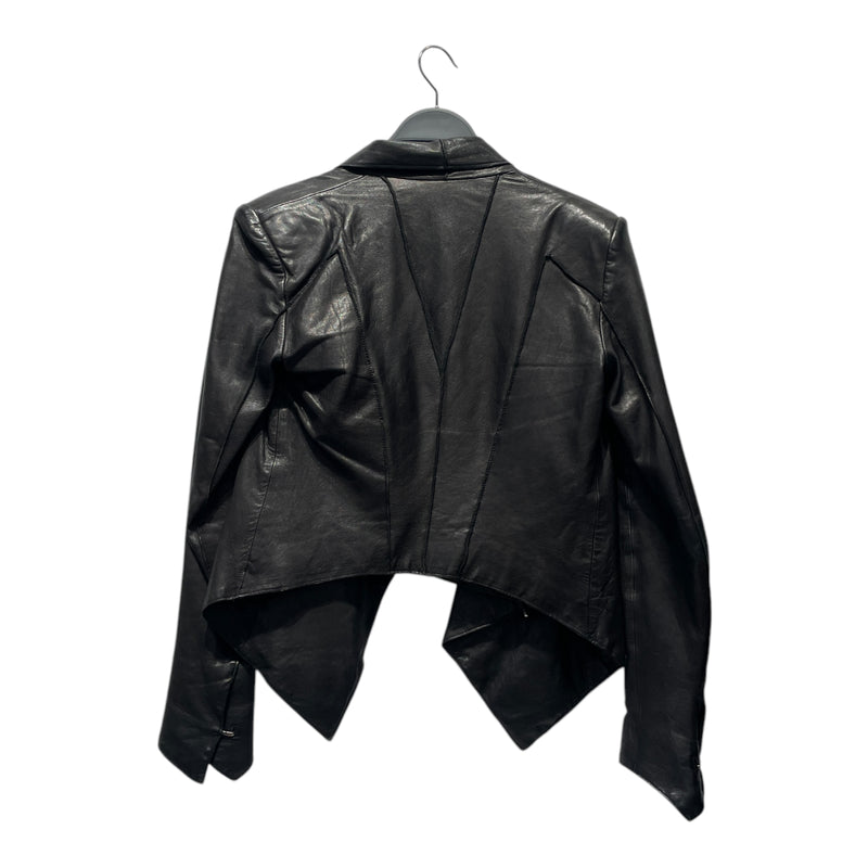 Helmut Lang/Leather Jkt/S/Leather/BLK/ASYMMETRICAL