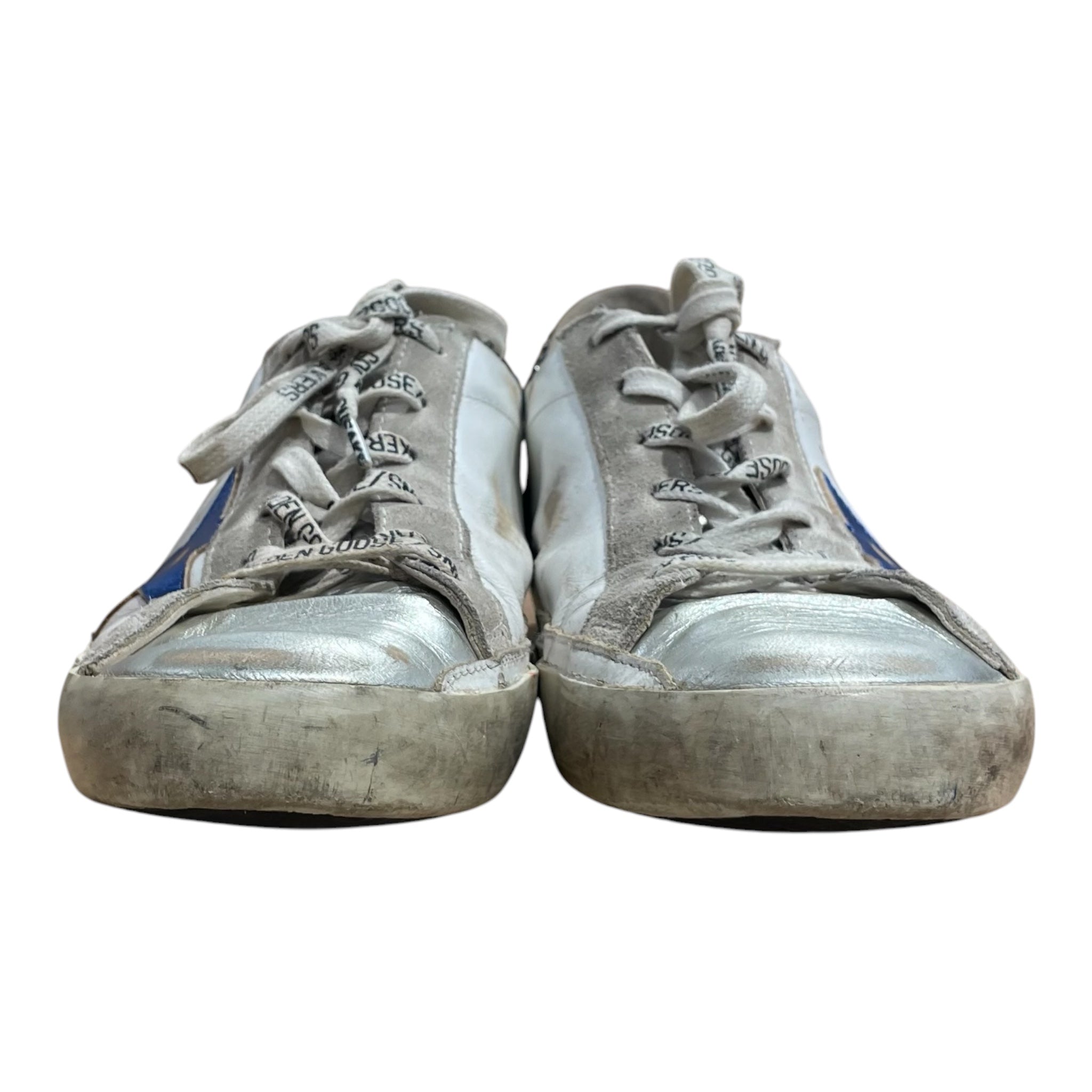 GOLDEN GOOSE/Low-Sneakers/US 7.5/Glitter/Leather/WHT/GoldenGoose SuperStar GltrHeel view 3