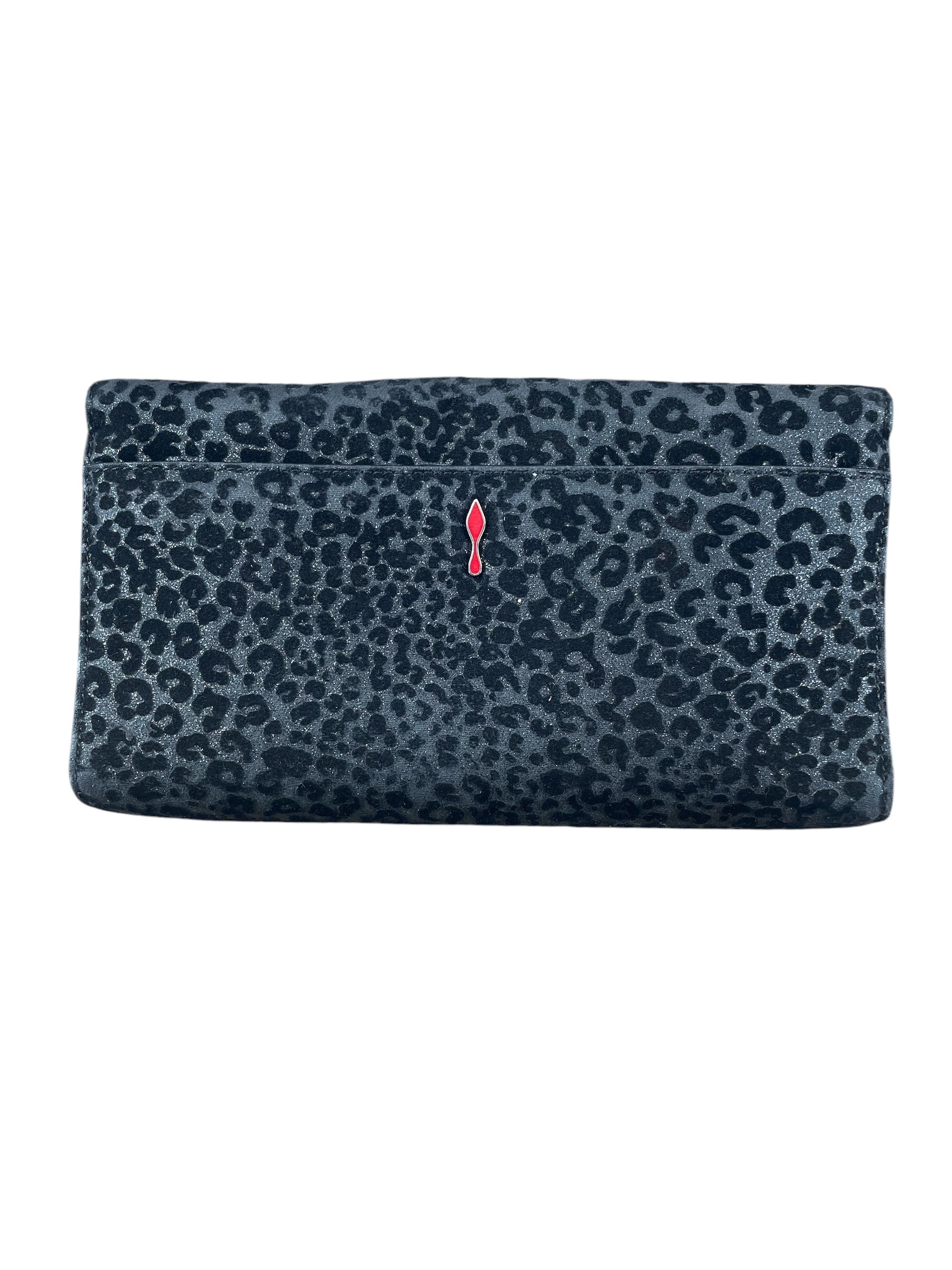 Christian Louboutin/Clutch Bag/Animal Pattern/BLK/BLK GLITTER LEOPARD CLUTCH BAG view 2