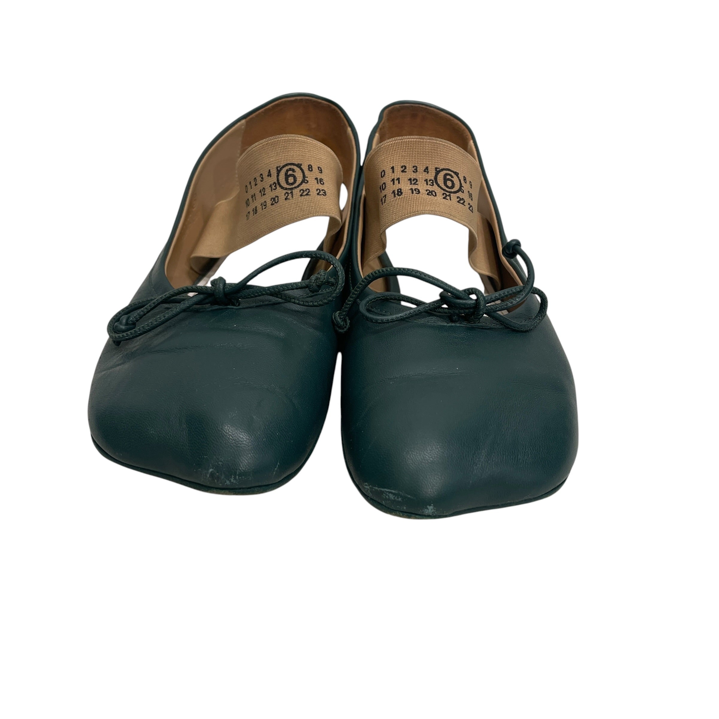 MM6/Flat Shoes/EU 39.5/Leather/GRN/BALLET FLATS view 5