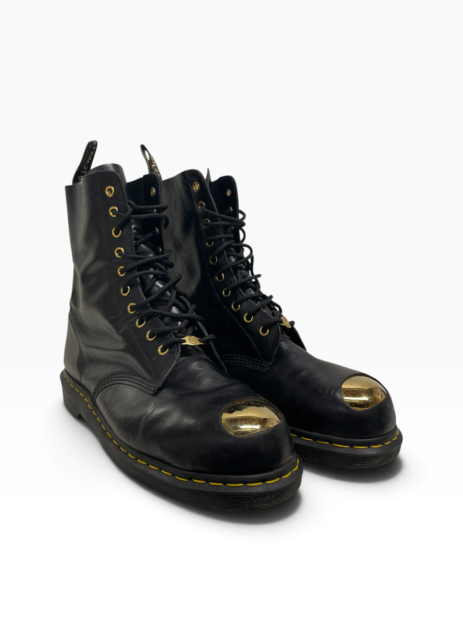 Dr.Martens/A BATHING APE/Rain Boots/US 11/Leather/BLK/BAPE PATTERN EMBOSSING view 1
