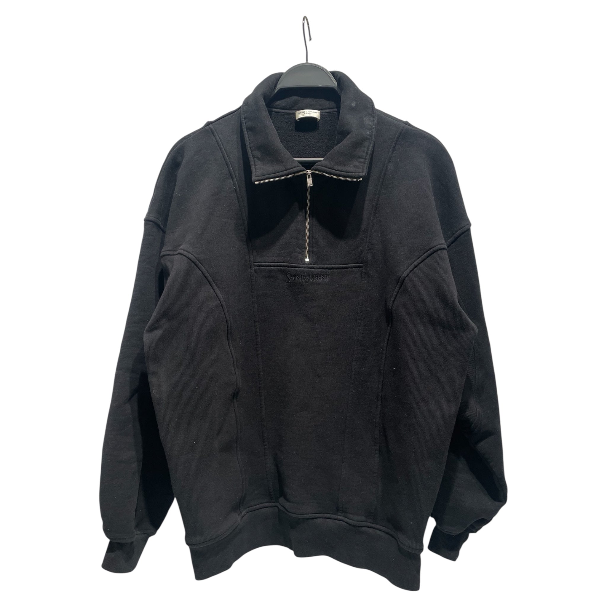 SAINT LAURENT/Tops/M/Cotton/BLK/1/4 zip view 1