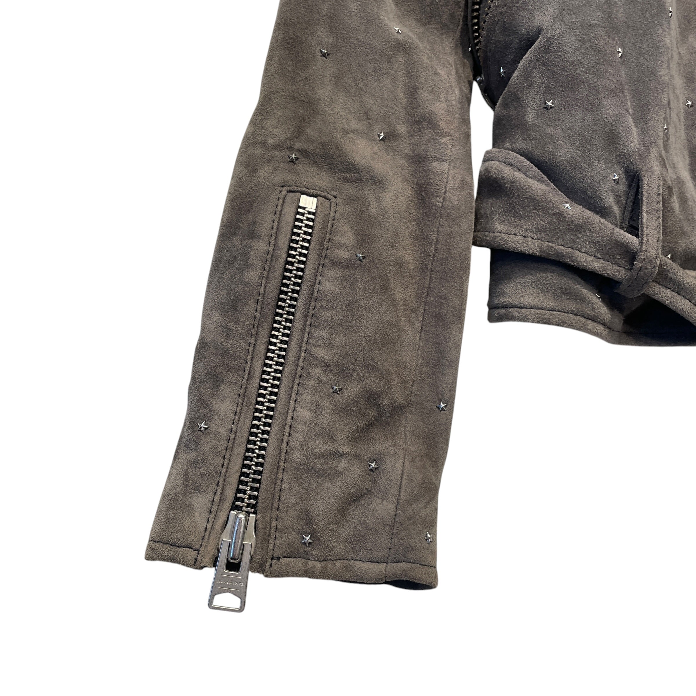 ALLSAINTS/Leather Jkt/4/Suede/GRY/STAR STUDDED GOAT SUEDE JKT view 4
