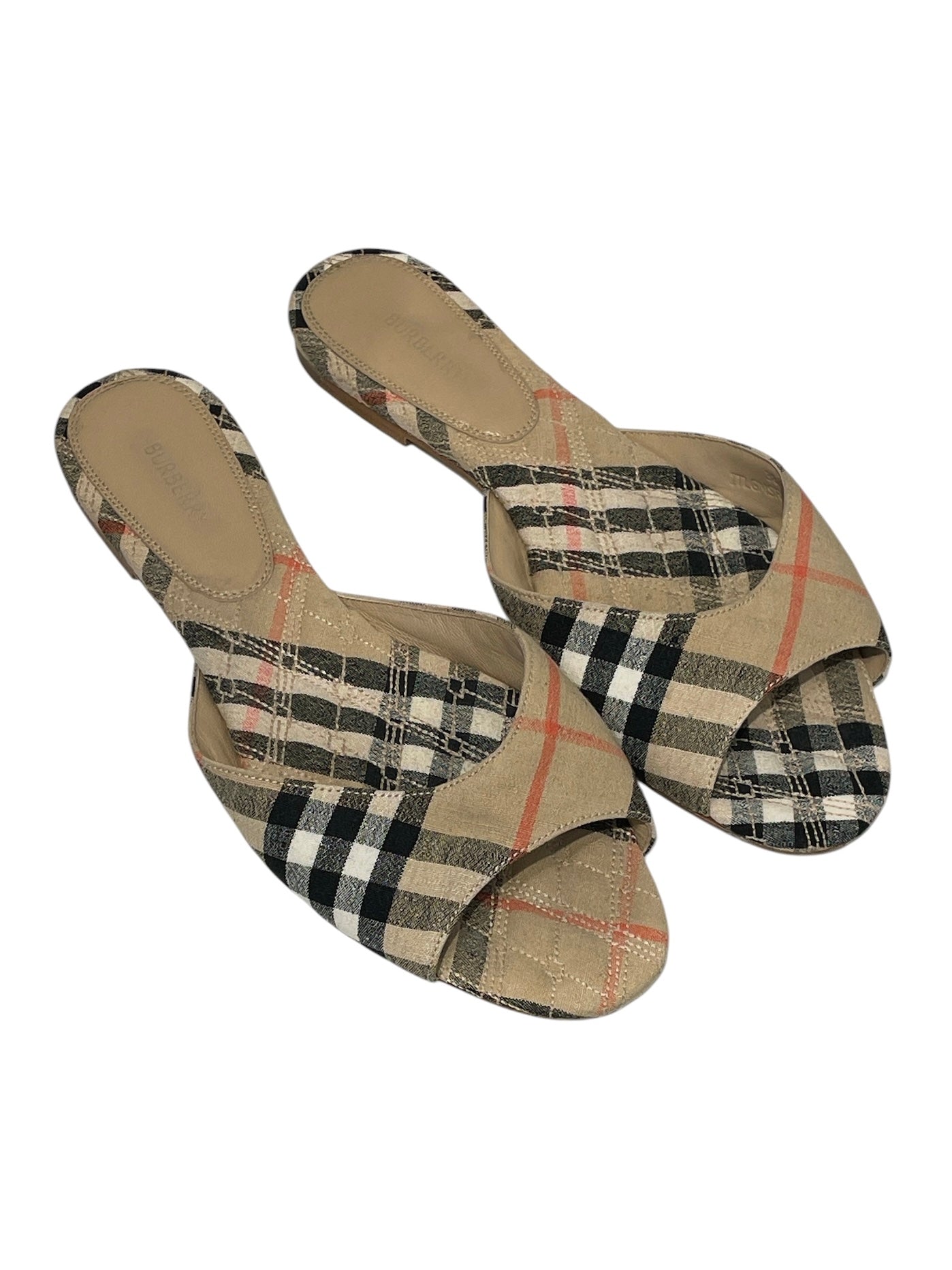 BURBERRY/Sandals/EU 38/All Over Print/Cotton/BEG/PRINTED view 1