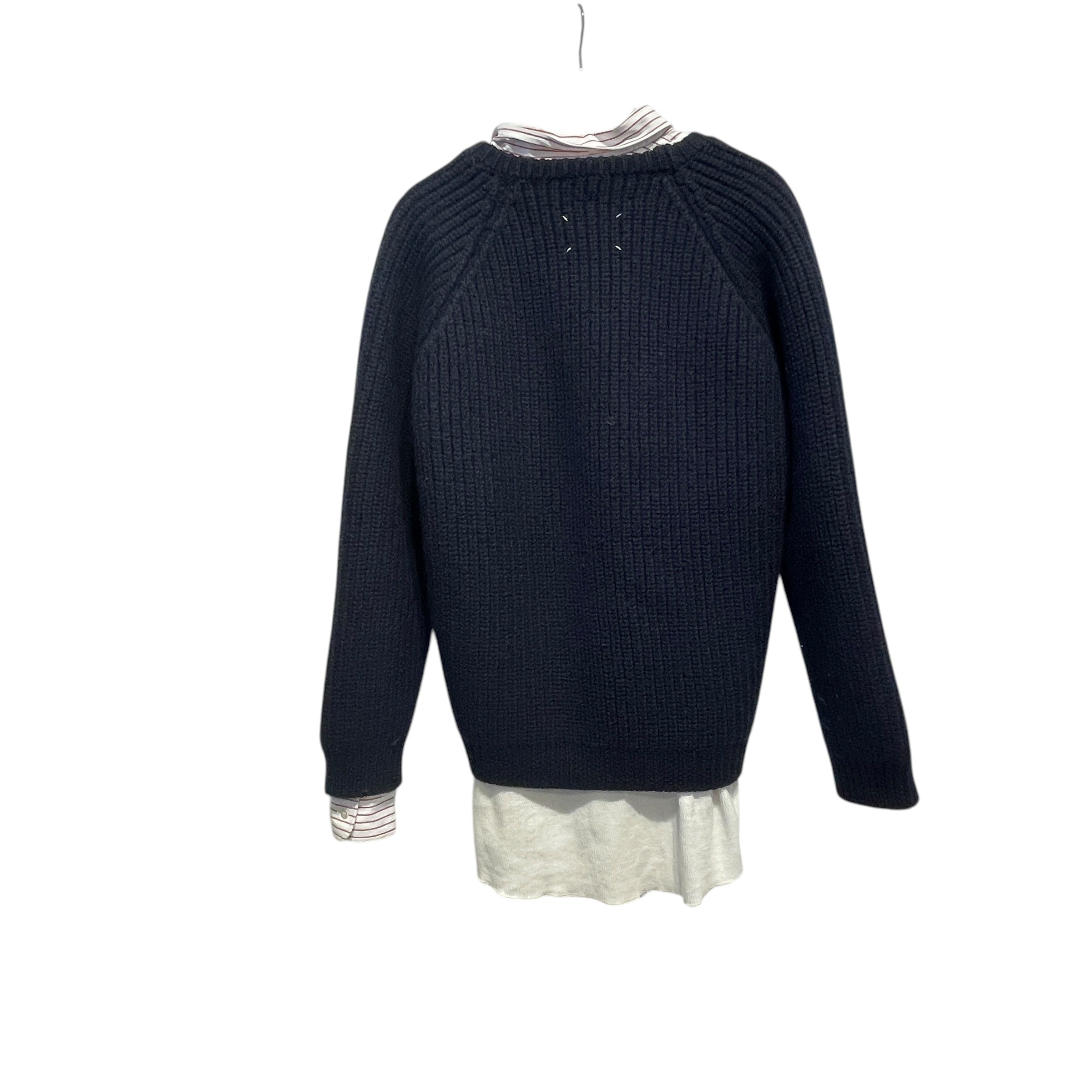 Maison Margiela/Heavy Sweater/48/Acrylic/NVY/Layered button up view 2