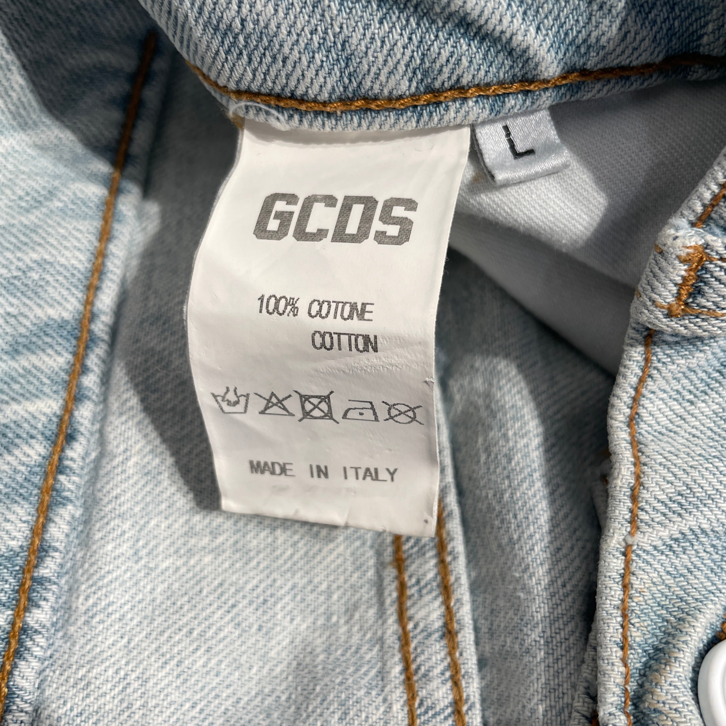 GCDS/Skinny Pants/L/Denim/BLU/PINK PATCH ON BACK view 3