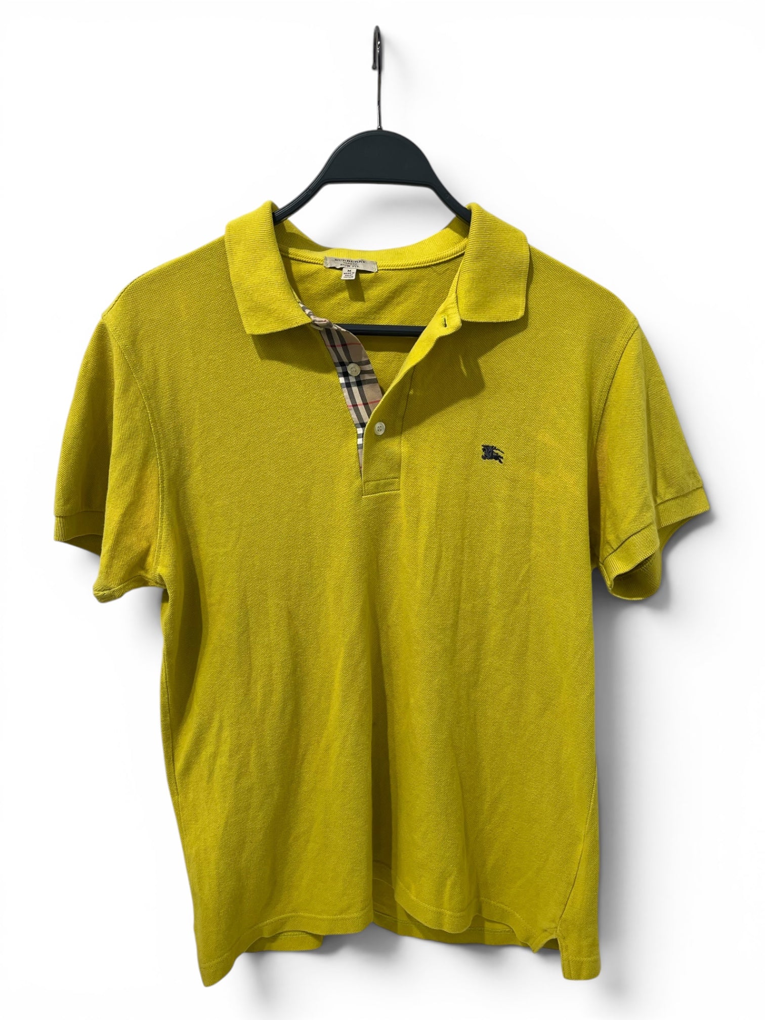 BURBERRY LONDON/Polo Shirt/M/Cotton/YEL/2 BUTTONS/YLLWISH GRN view 1