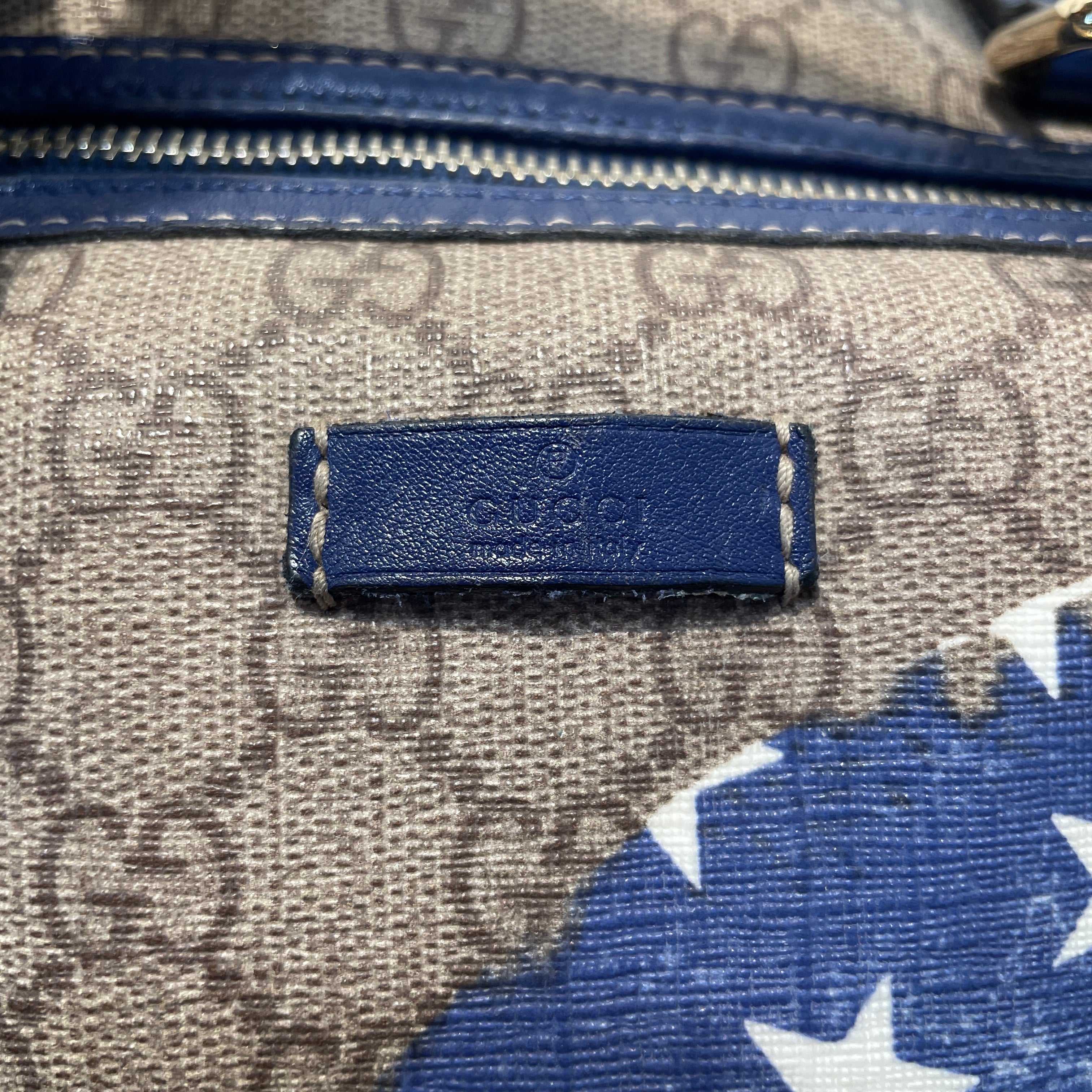 GUCCI/Luggage/Monogram/Leather/GRY/American Flag Boston Duffle view 5