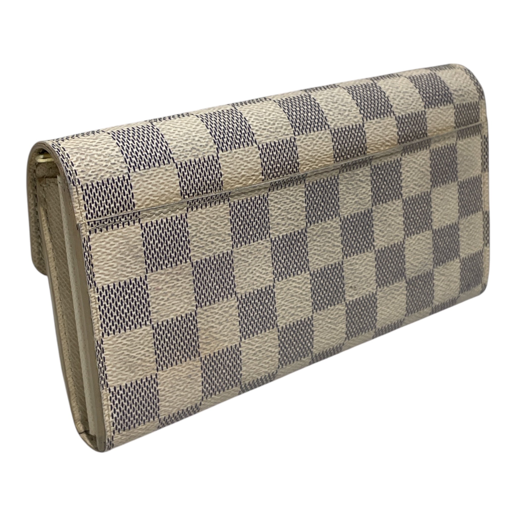 LOUIS VUITTON/Trifold Wallet/All Over Print/Leather/WHT/sarah wallet damier azur view 2