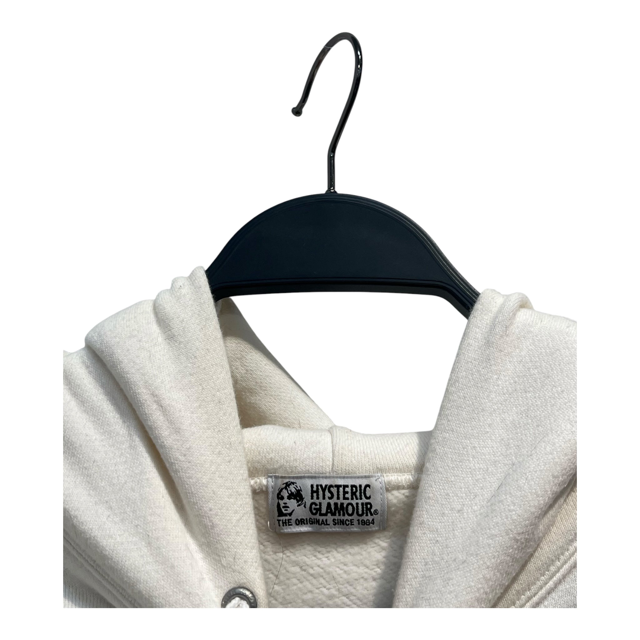 HYSTERIC GLAMOUR/Hoodie/L/Cotton/WHT/GOTHIC BEAR LOGO CHEST view 3