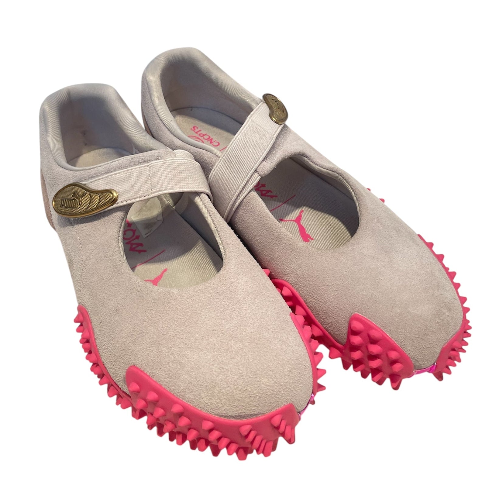 PUMA/Flat Shoes/US 9/Suede/GRY/PINK SPIKE SOLE view 1