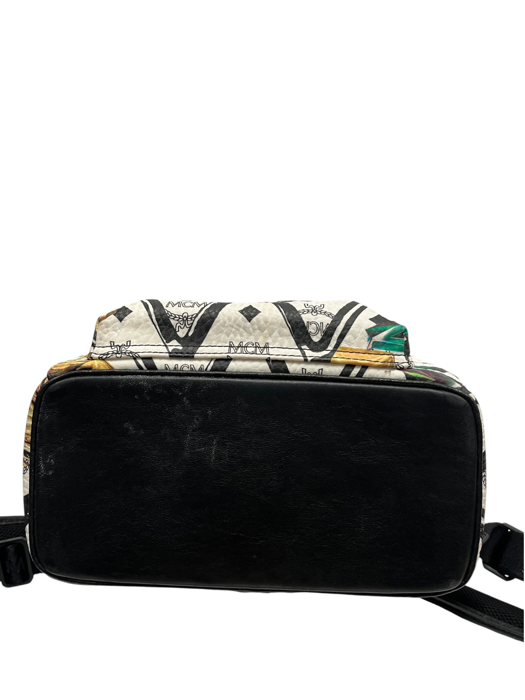 MCM/Backpack/All Over Print/Leather/WHT/ view 4