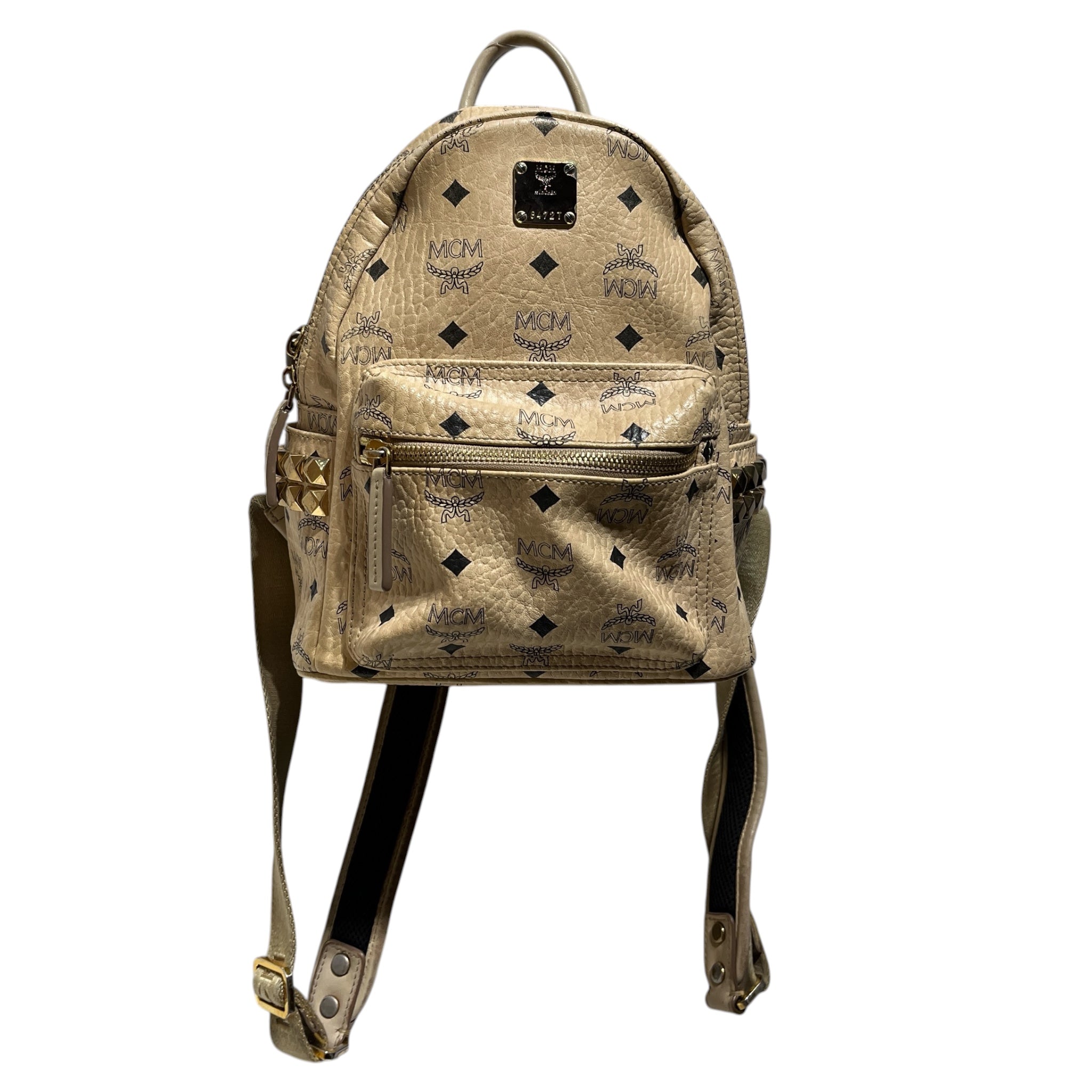 MCM/Backpack/Monogram/Leather/BEG/MINI STUDDED view 1