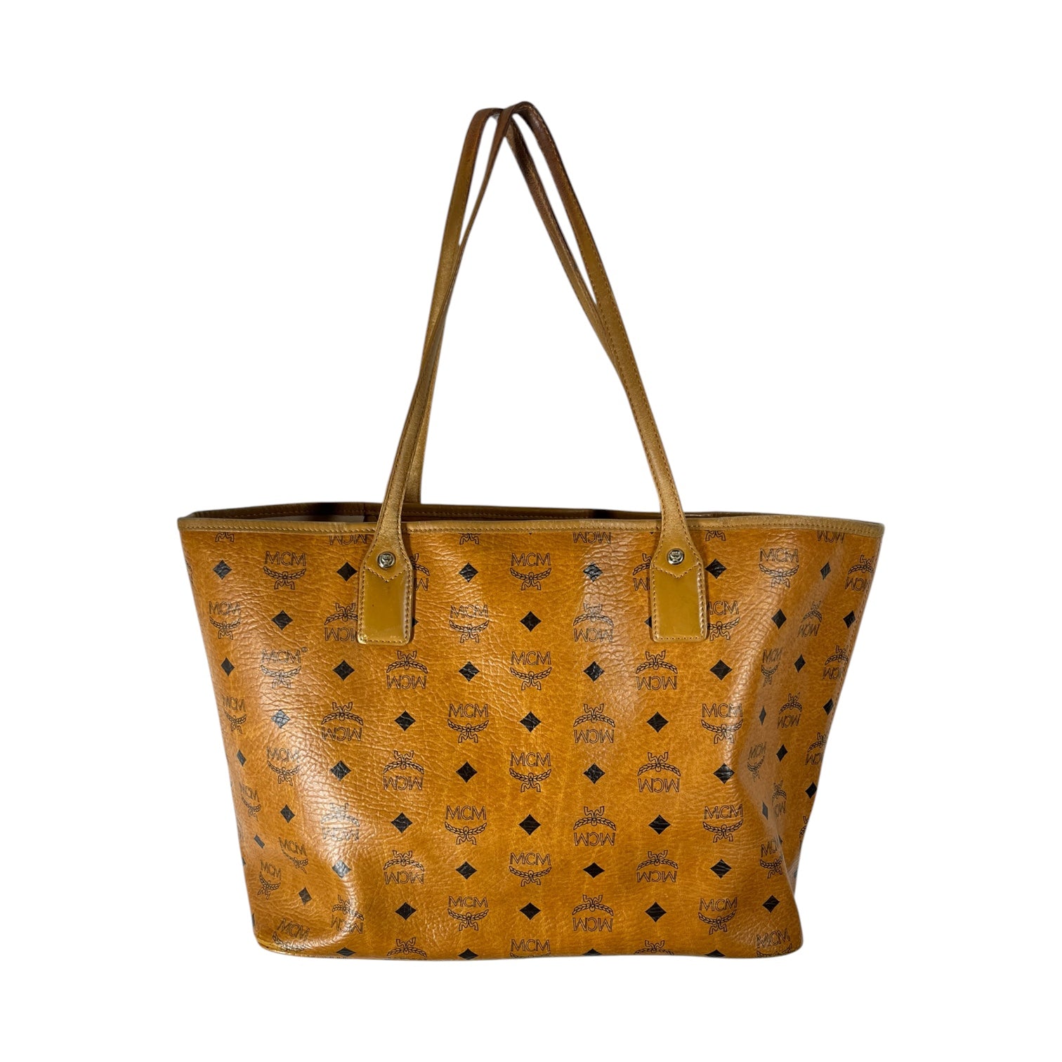 MCM/Tote Bag/Monogram/Leather/CML/COGNAC LIME STRIPE view 2