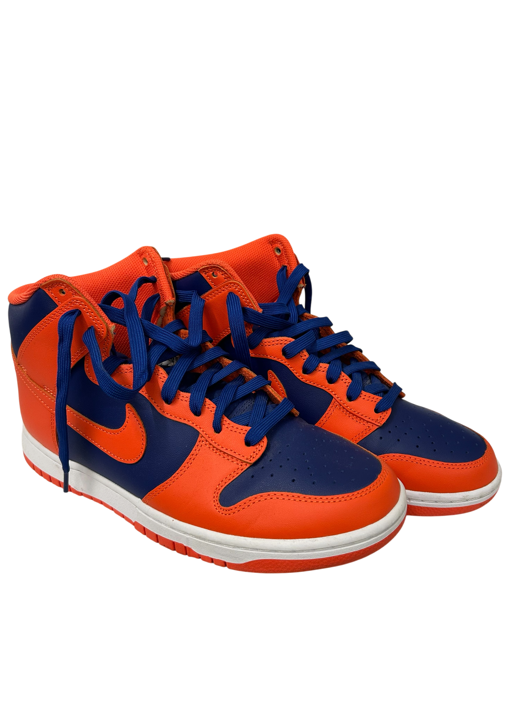 NIKE/Hi-Sneakers/US 9.5/Leather/BLU/dunk high knicks view 1