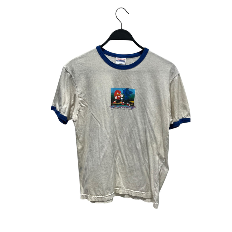 STRAY RATS/T-Shirt/M/Cotton/WHT/STRAY RATS SONIC FIGHTS KNUCKO
