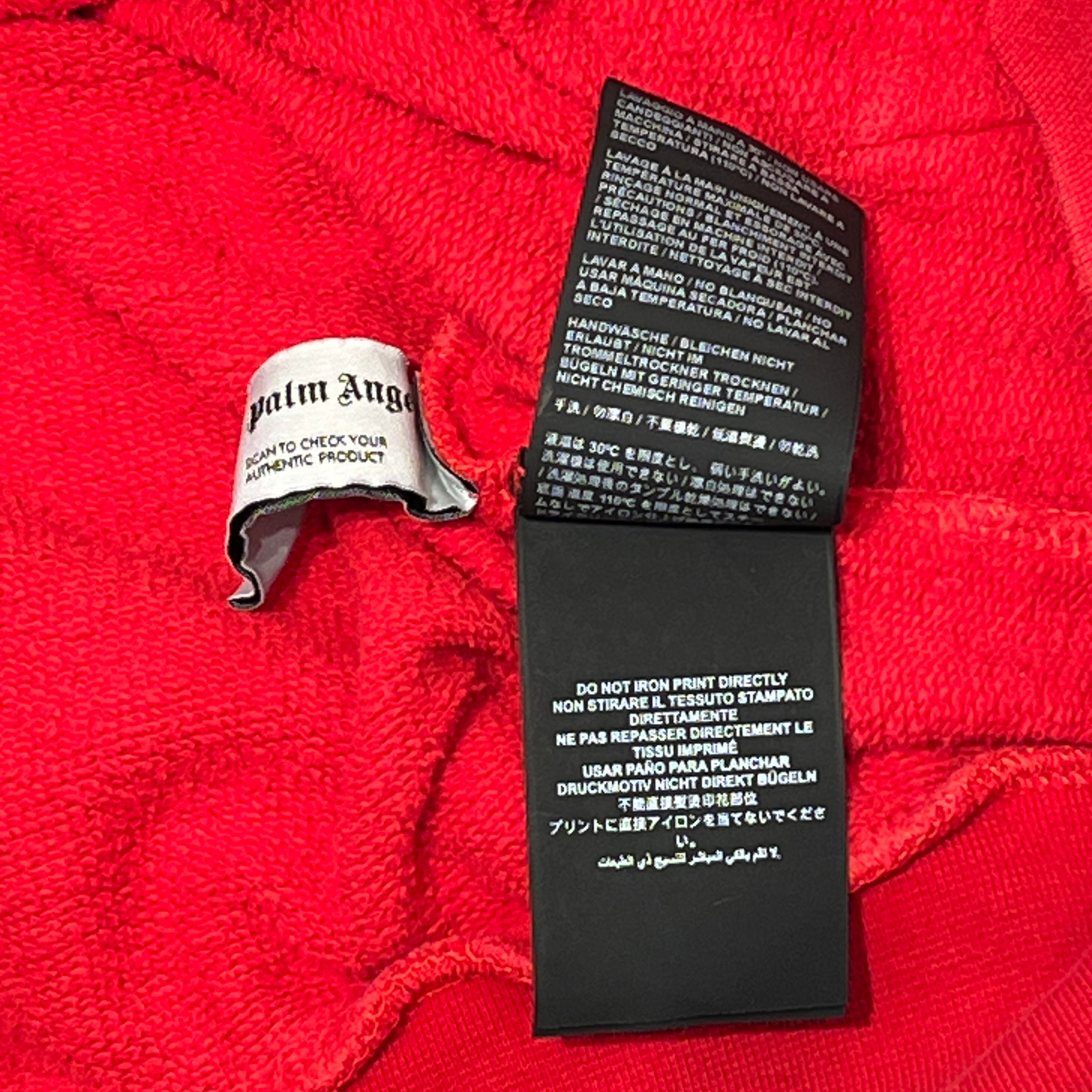 Palm Angels/Hoodie/XXS/Cotton/RED/black spray logo view 7