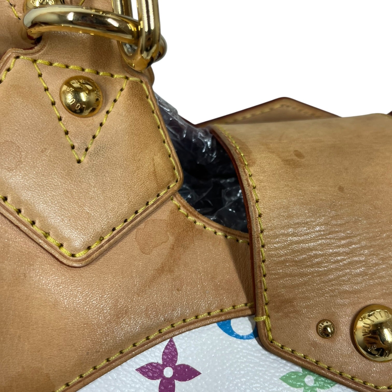 LOUIS VUITTON/Hand Bag/Monogram/Leather/WHT/Murakami Ursurla Bag view 4