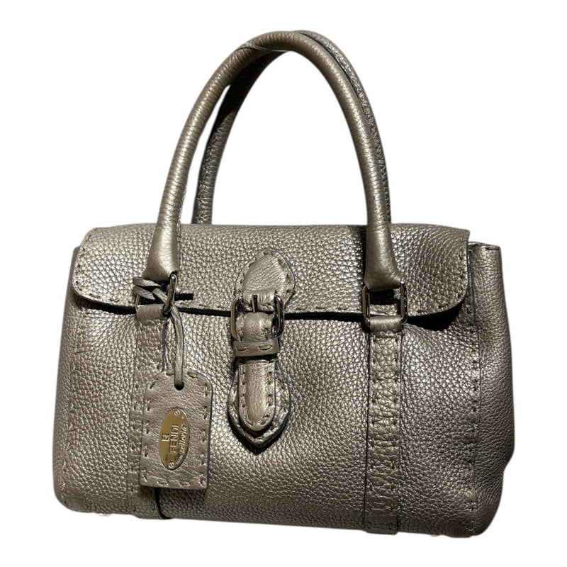 FENDI/Hand Bag/Leather/GRY/selleria linda handle bag
