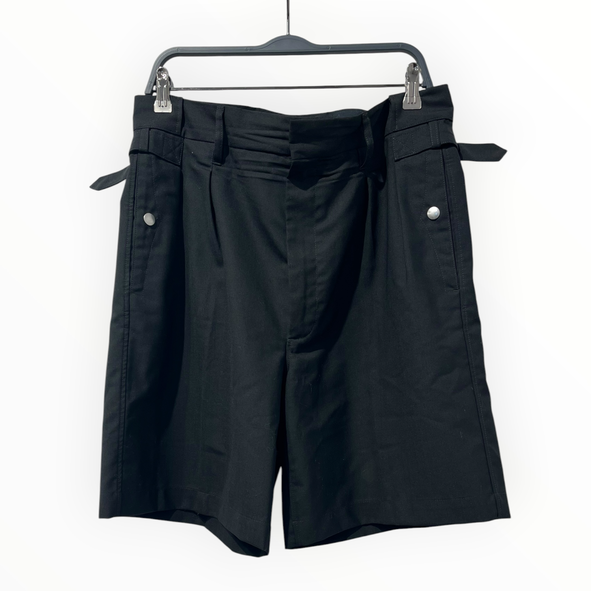 Maison Margiela/Shorts/50/Cotton/BLK/FLATFRONT SHORTS 2 BACK BUCKLE view 1