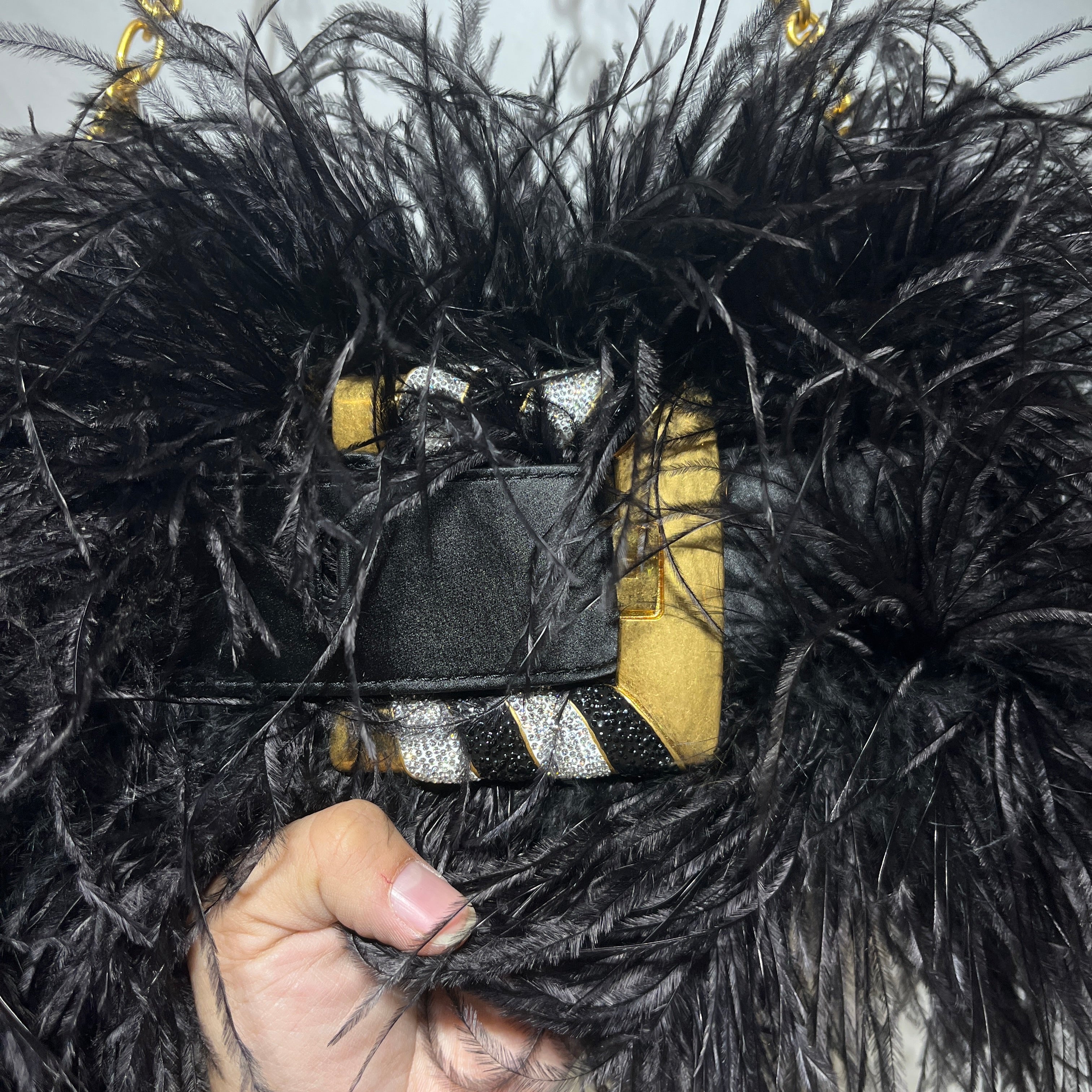 BALMAIN/Cross Body Bag/BLK/feather bag view 7