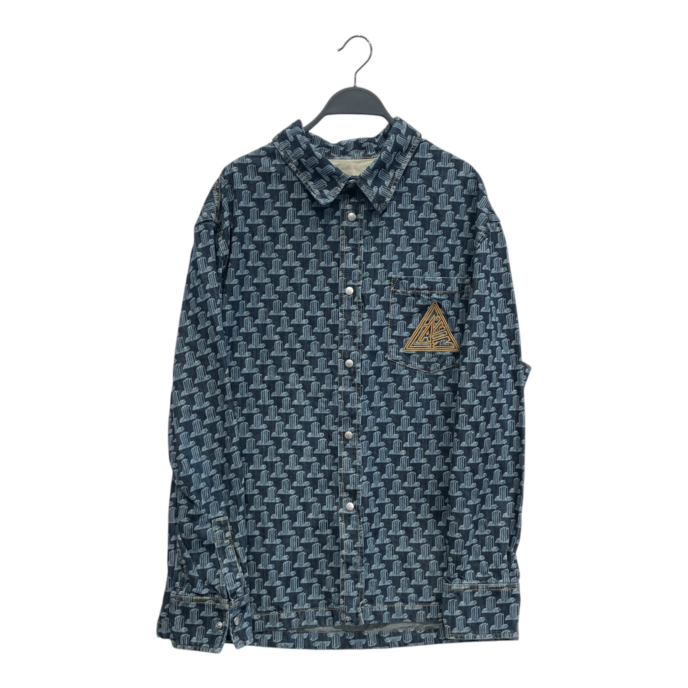 LANVIN/LS Shirt/Denim/IDG/Monogram/PILLAR MONOGRAM view 1