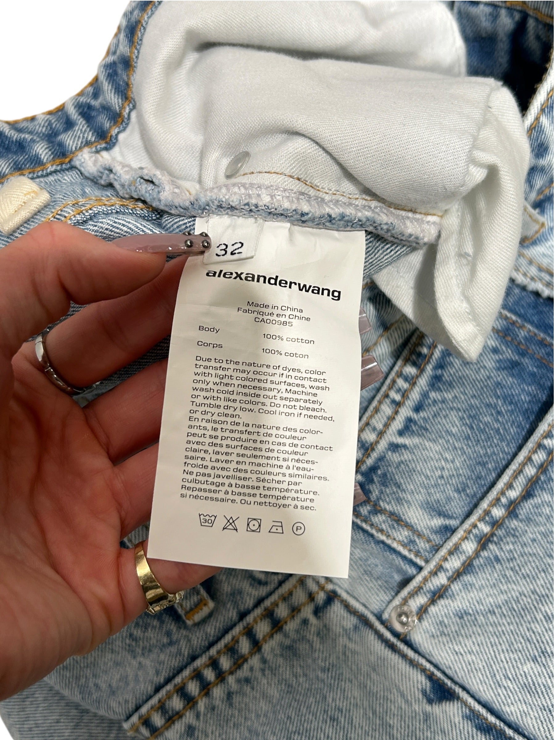 Alexander Wang/Long Skirt/32/Denim/BLU/ASYMMETRICAL view 4