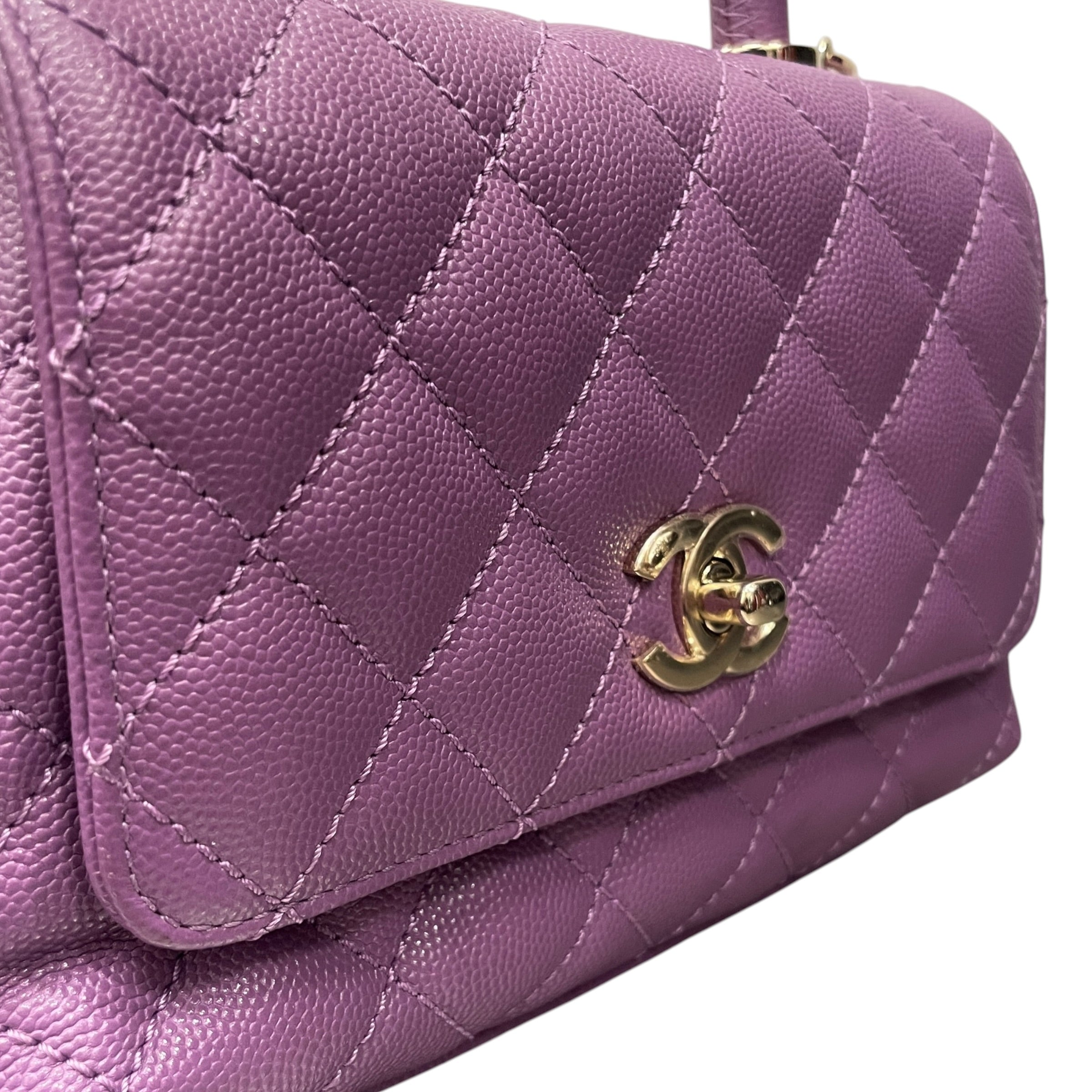 CHANEL/Hand Bag/Leather/PPL/CAVIAR MINI BAG view 8