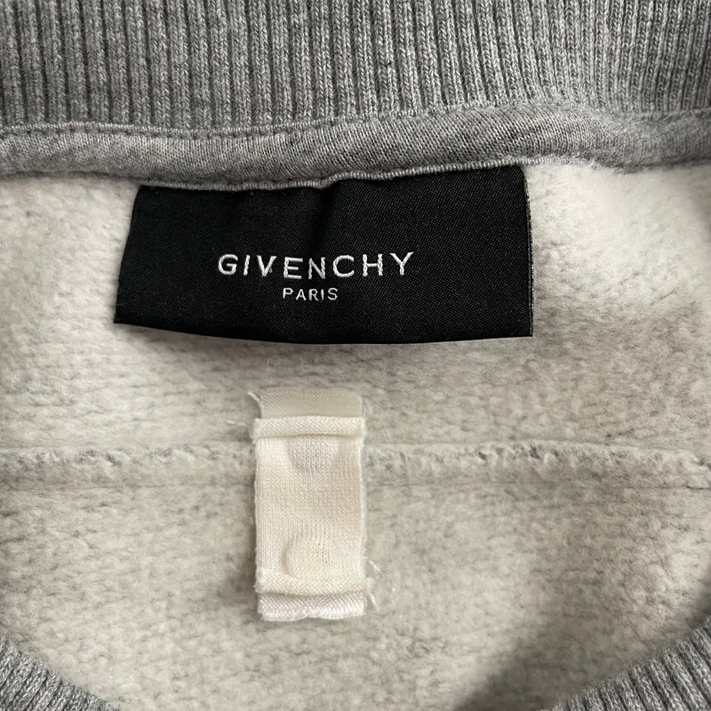 GIVENCHY/Sweatshirt/S/Cotton/GRY/Pullover/17 ON FRONT STAR PLAQUE ON BAC