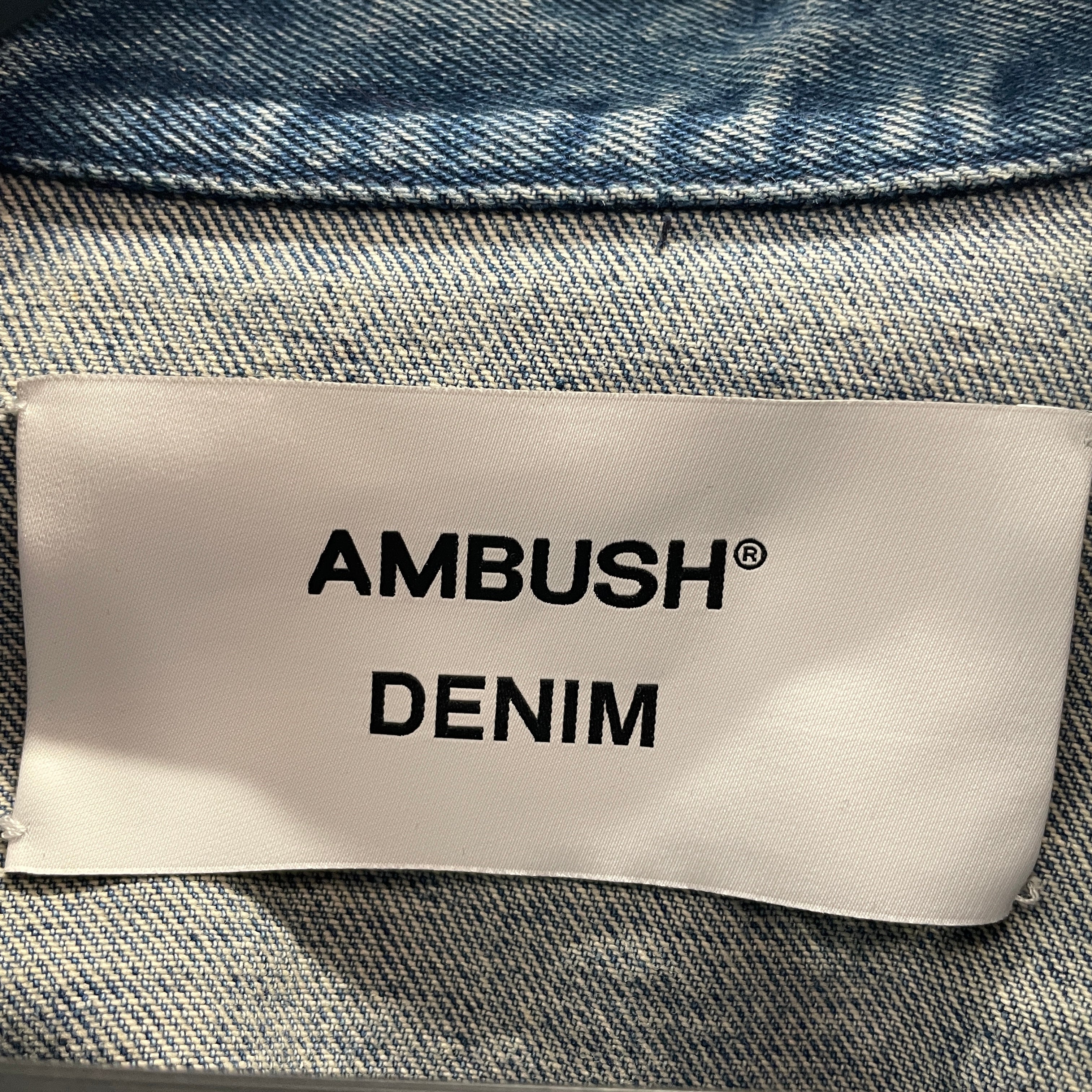 AMBUSH/Denim Jkt/XS/Denim/BLU/cropped moto view 3
