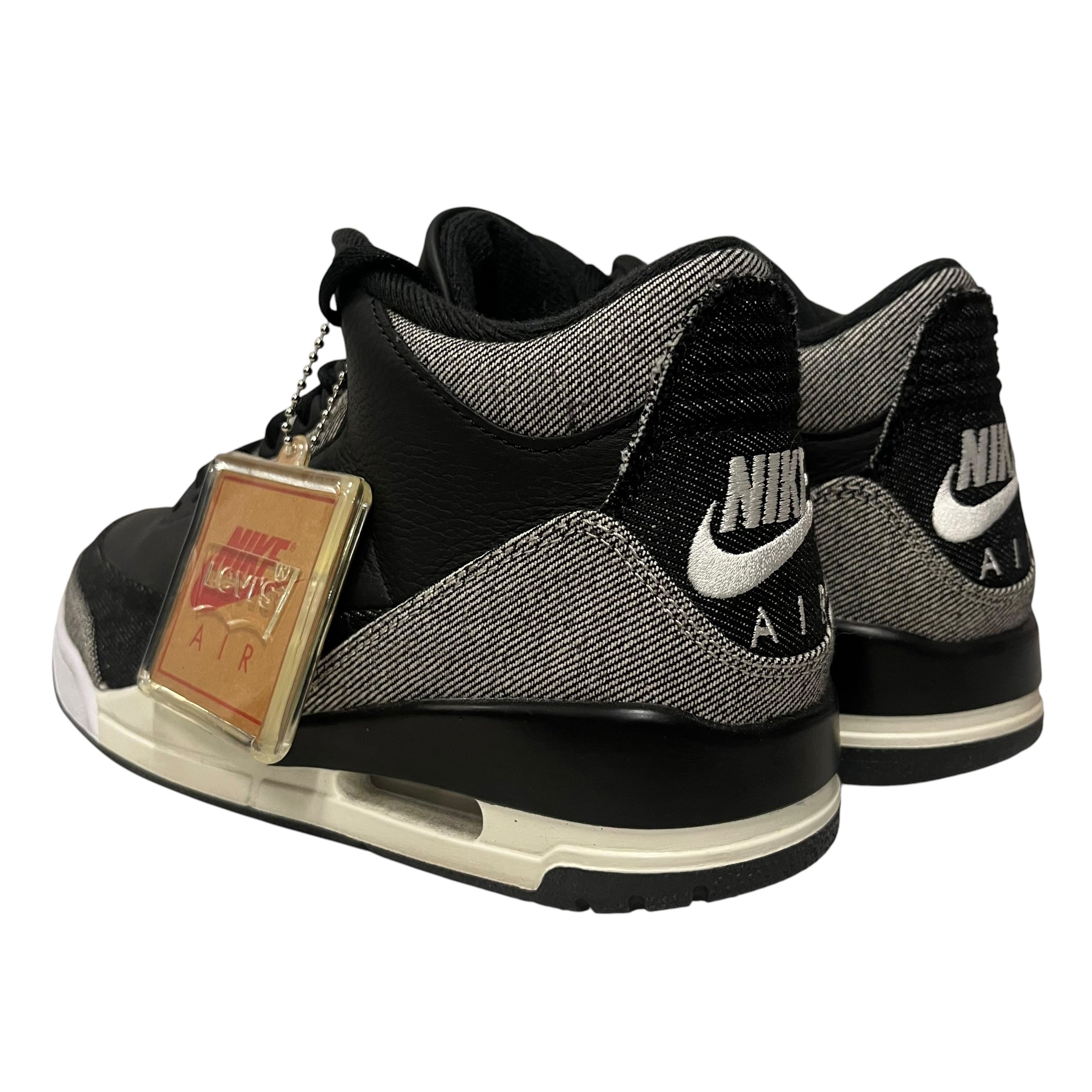 NIKE/Levi's/Low-Sneakers/US 8.5/BLK/retro 3 black denim view 2